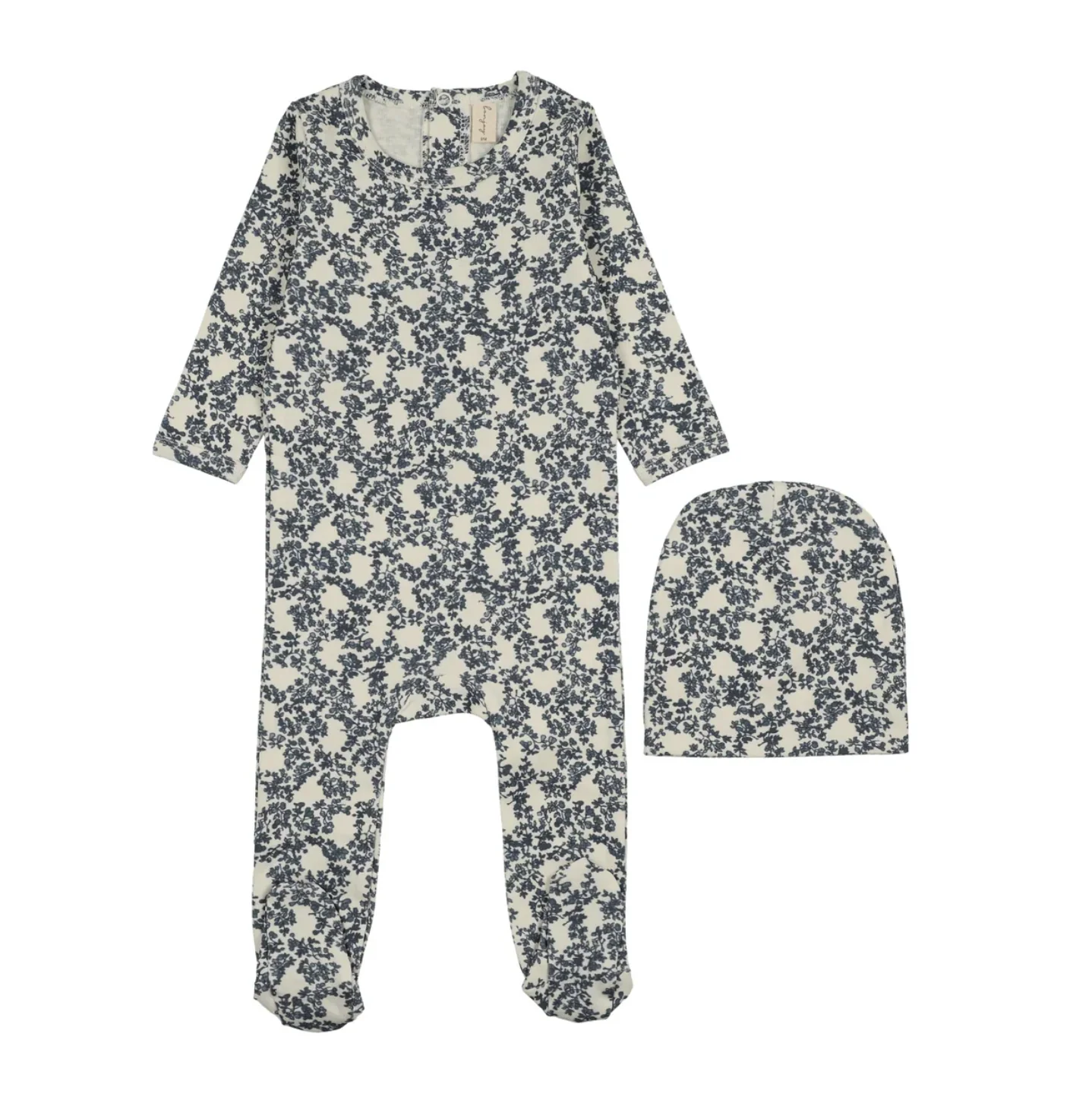 Bonjoy Abstract Vine Footie Set - All Over Denim