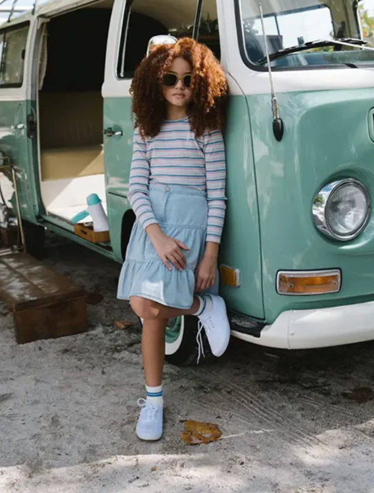 Analogie By Lil Legs Basic Stripe Tee - Blue/Red - Image 3
