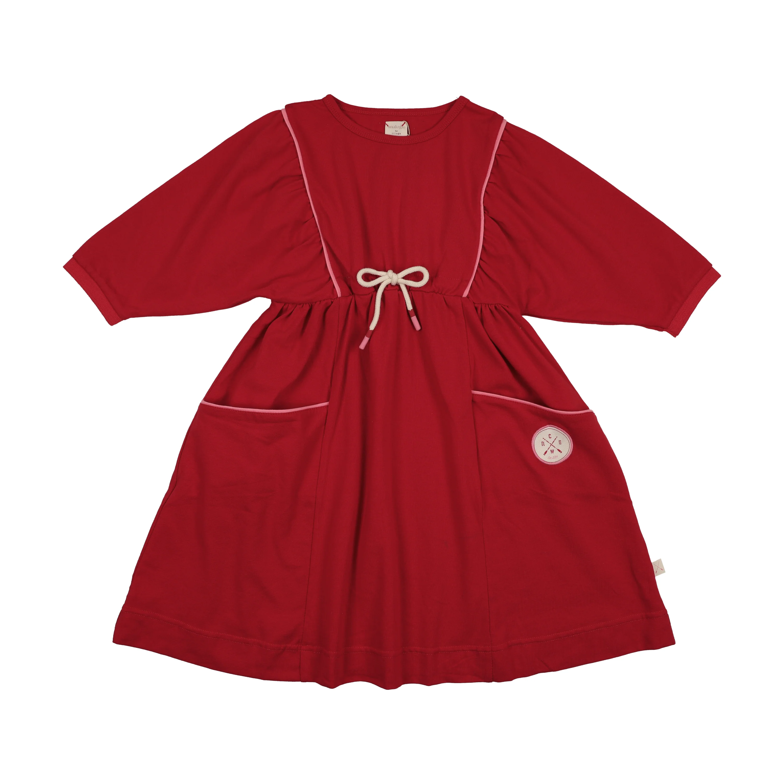 Analogie By Lil Legs Boating Crew Dress 3/4 - Red