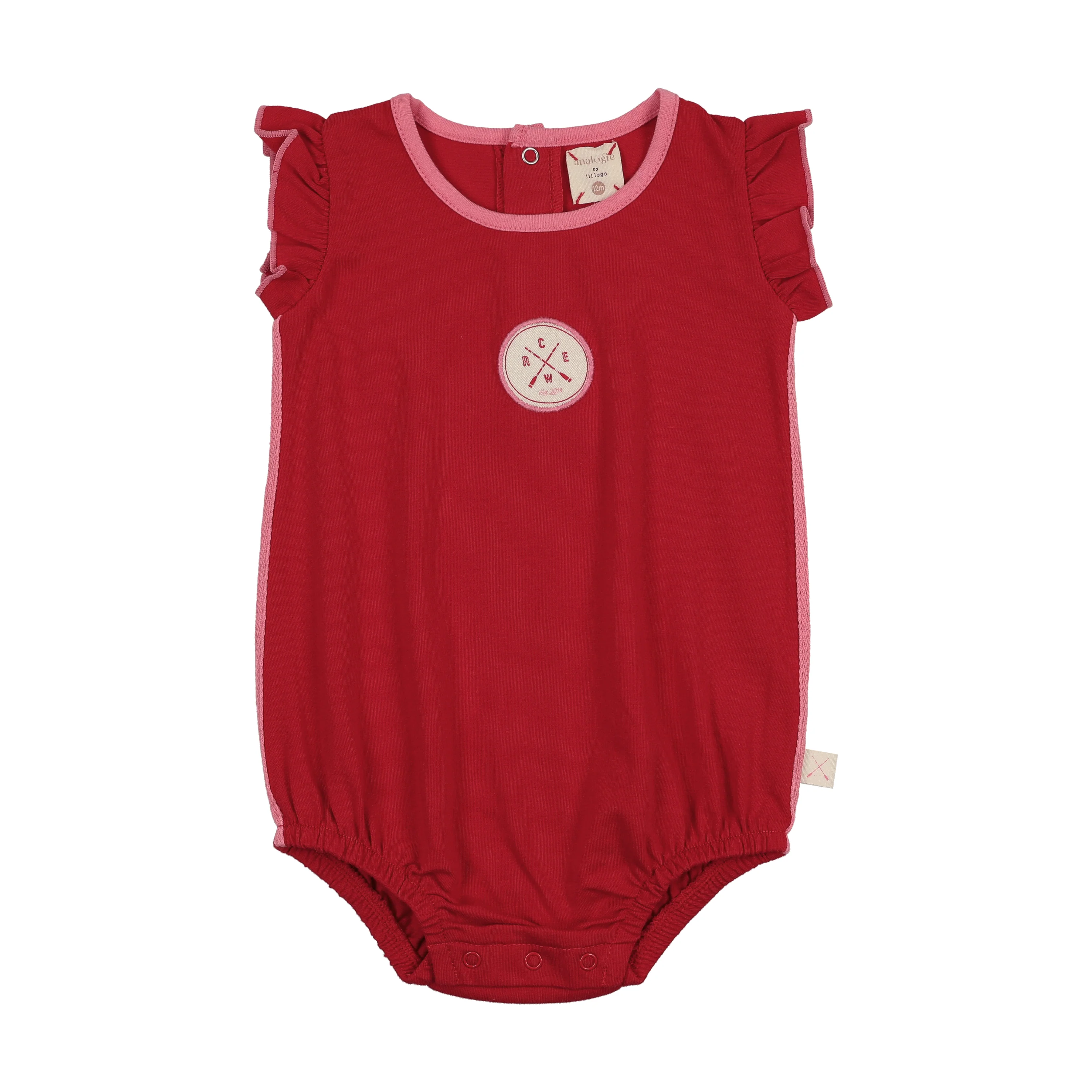Analogie By Lil Legs Boating Crew Girls Romper - Red