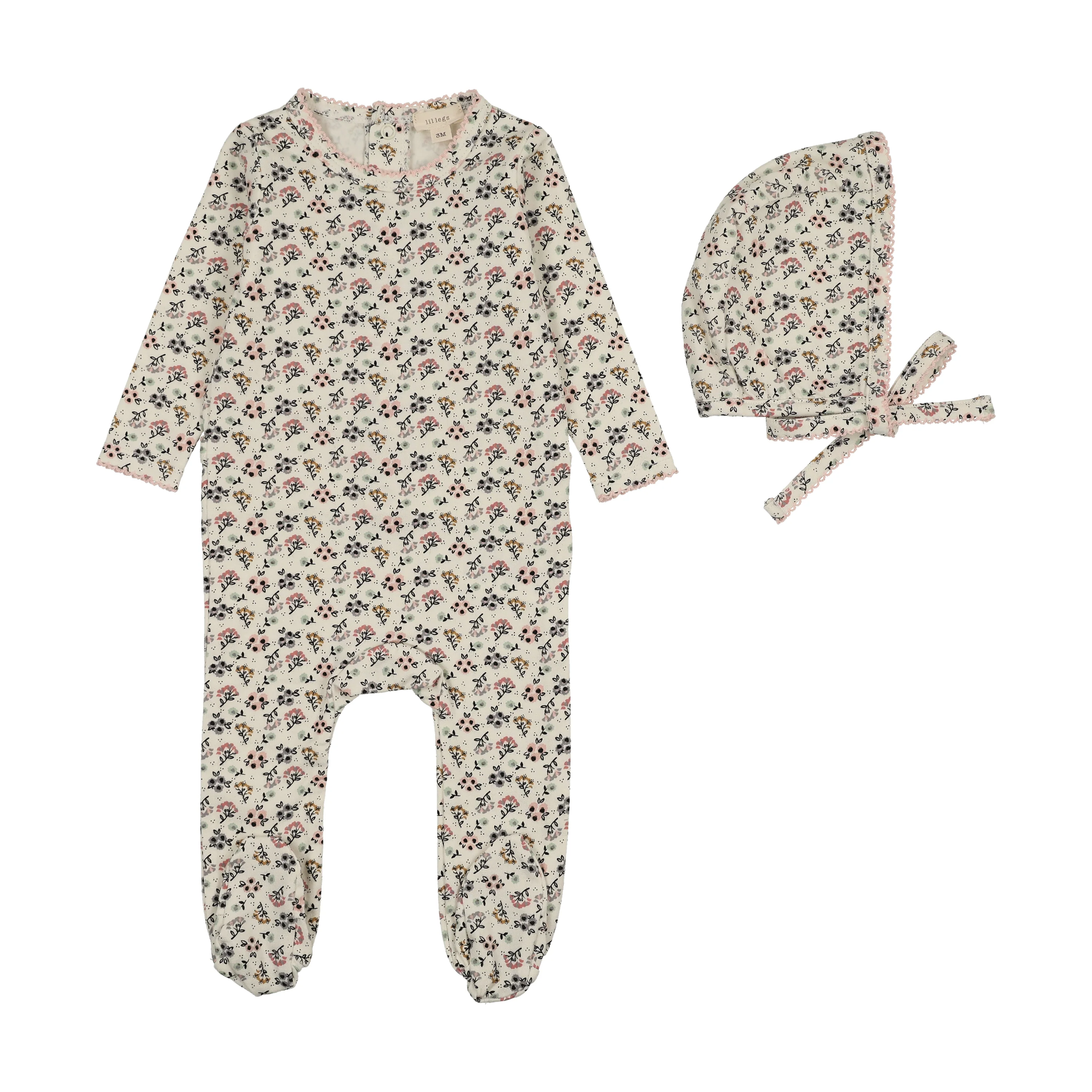 Analogie By Lil Legs Botanical Footie Set - Multi Botanical