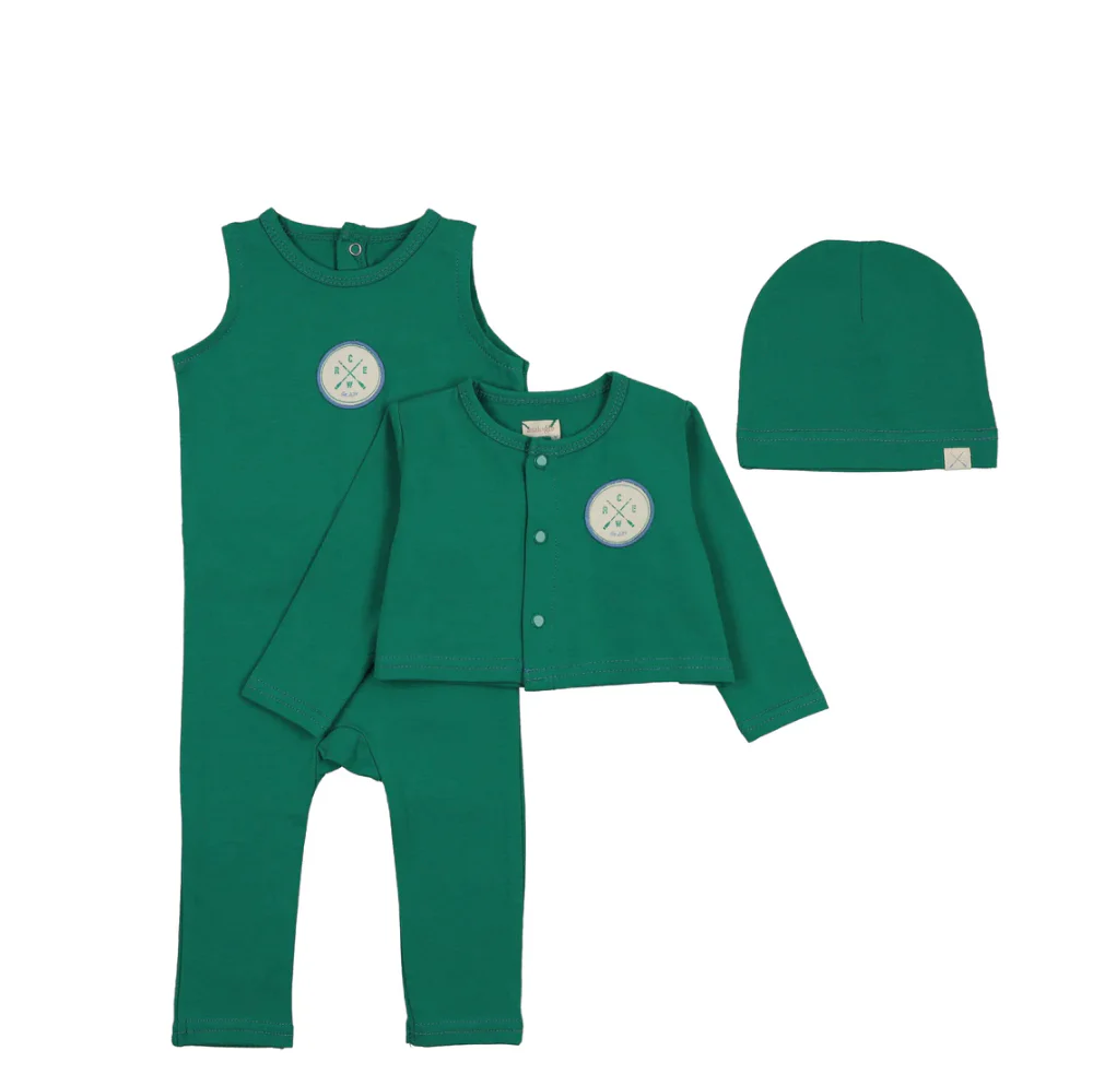 Analogie By Lil Legs Boys Footie Set with cardigan - Electric Green