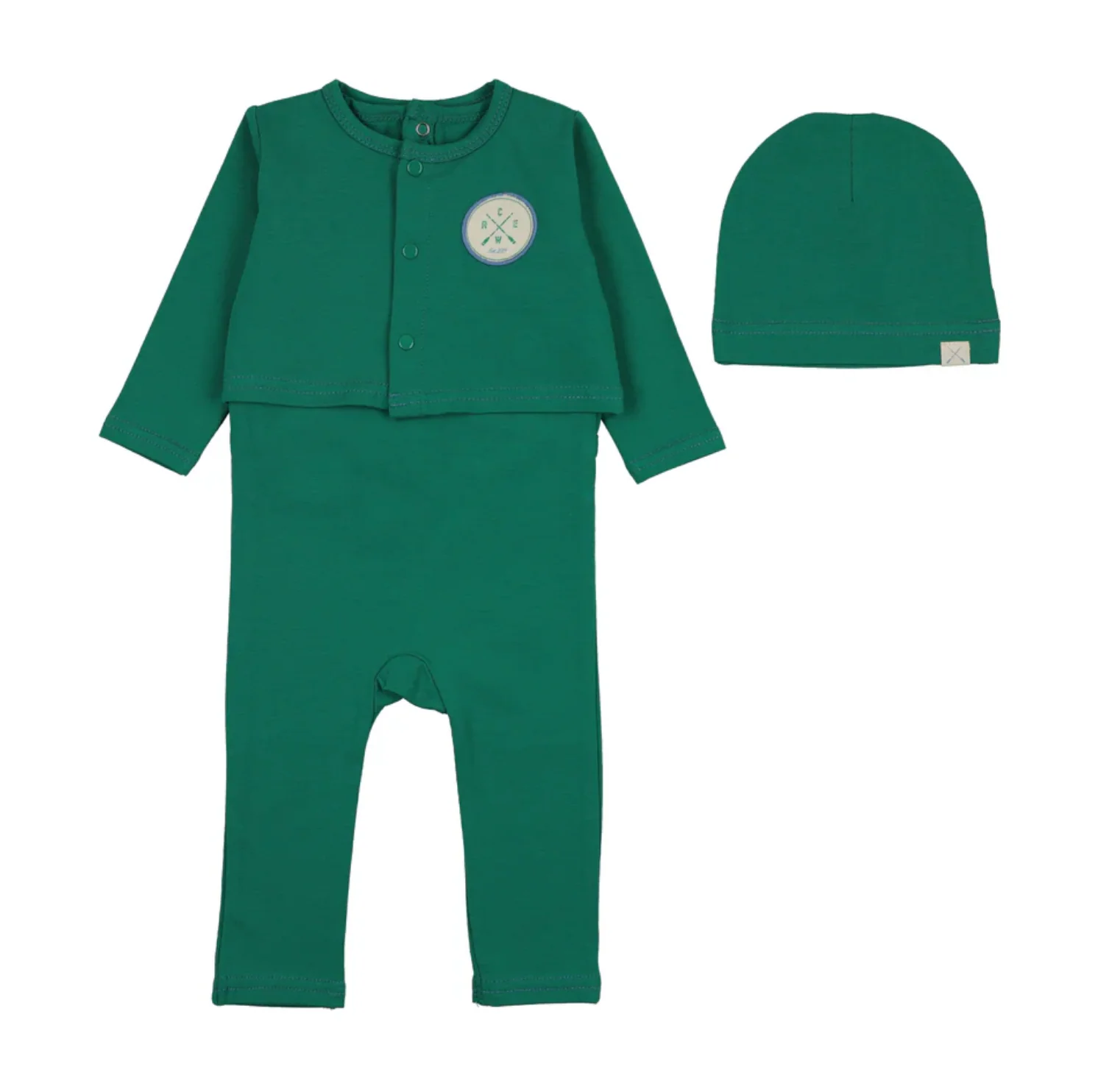 Analogie By Lil Legs Boys Footie Set with cardigan - Electric Green - Image 2