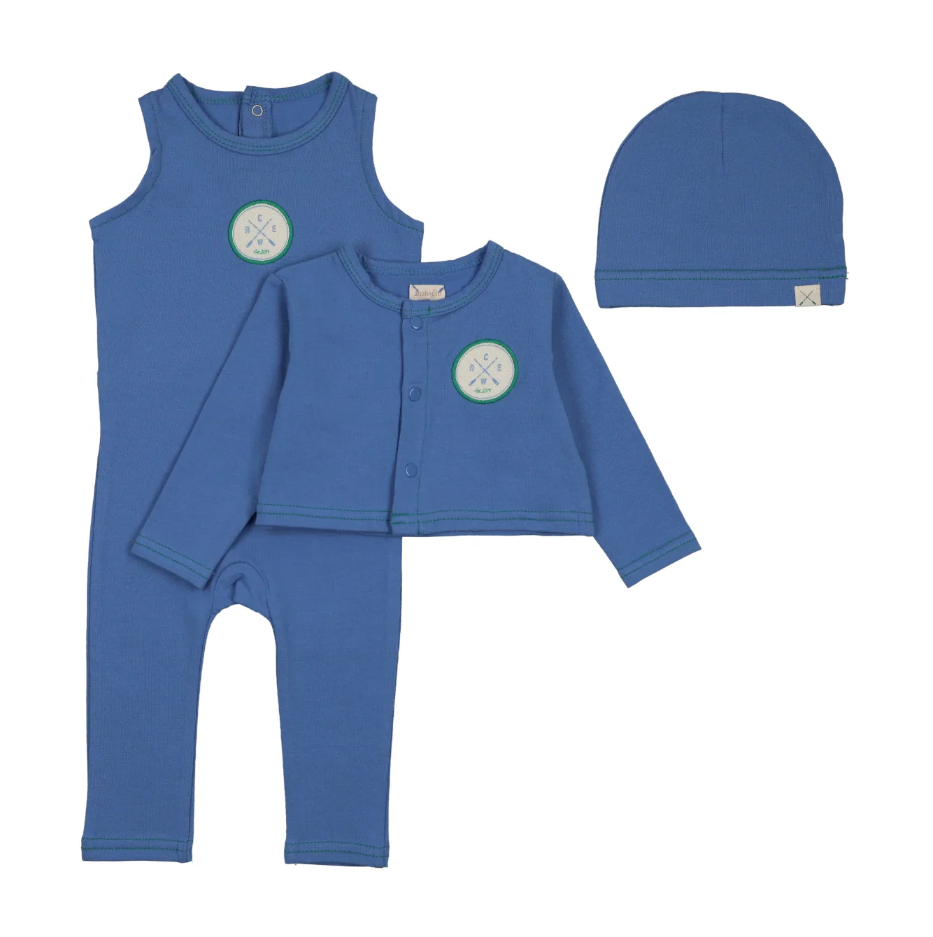 Analogie By Lil Legs Boys Footie Set with cardigan - Fresh Blue