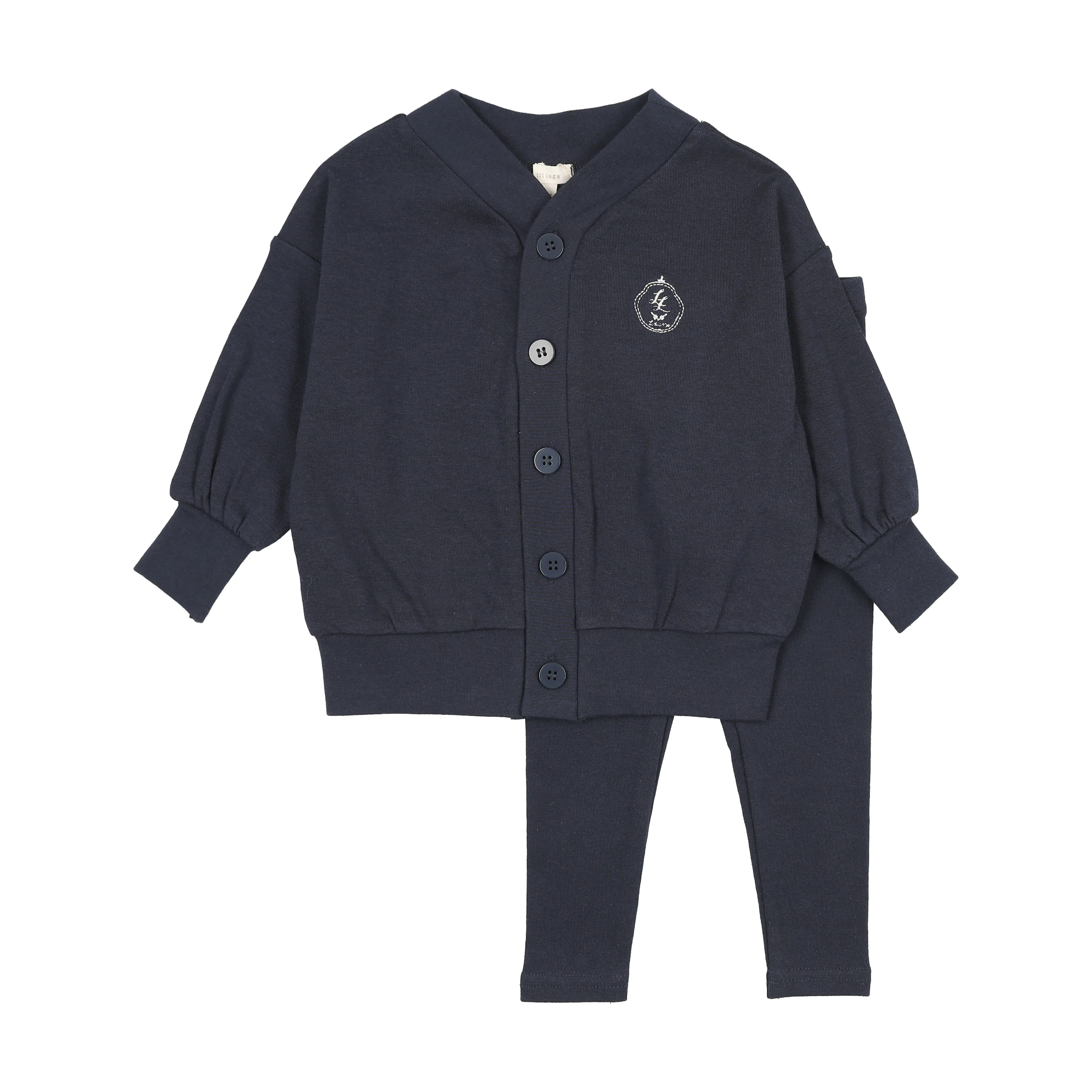 Analogie By Lil Legs Boys Shabbos Lounge Set - Navy