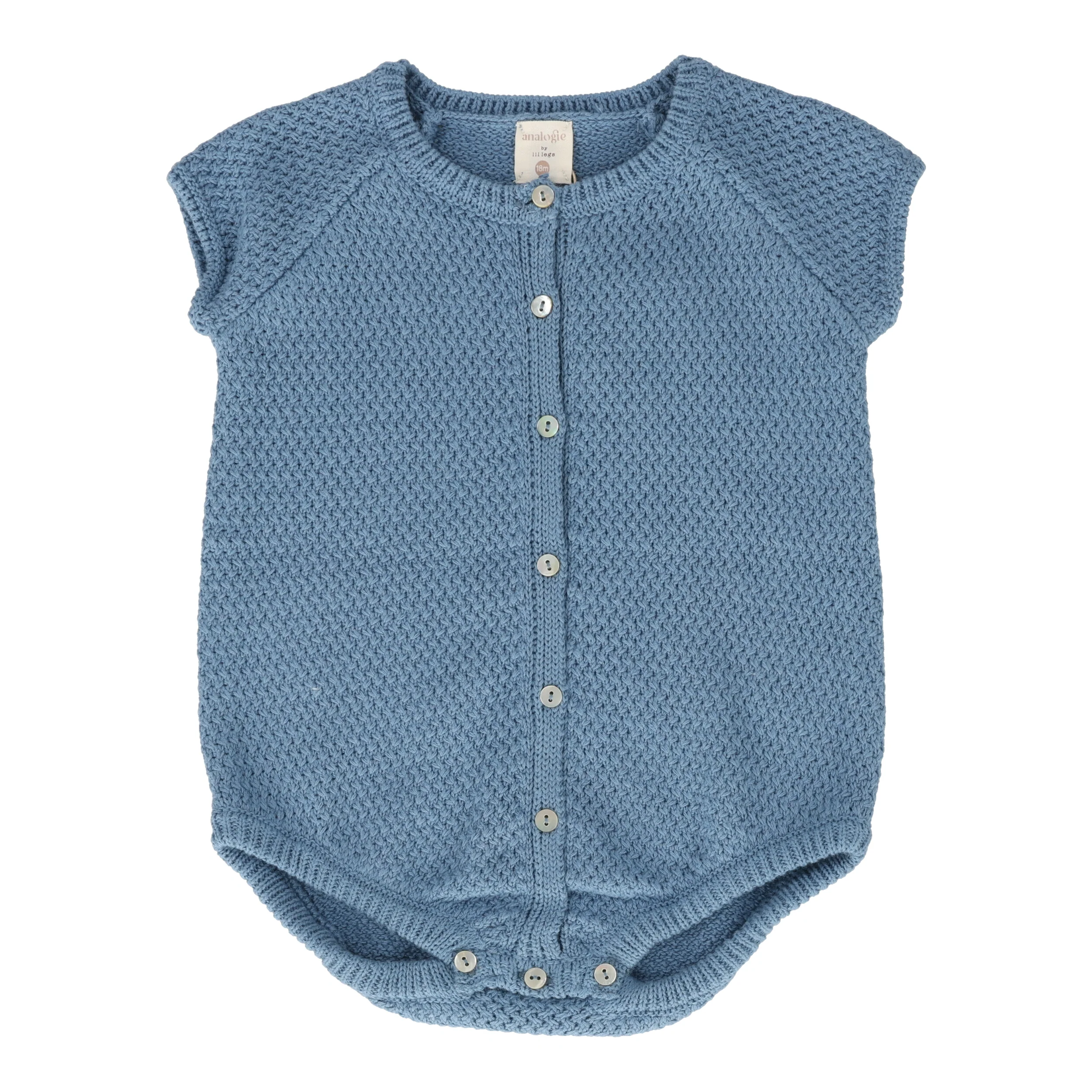 ANALOGIE BY LIL LEGS BRIGHT BLUE KNIT BOYS ROMPER
