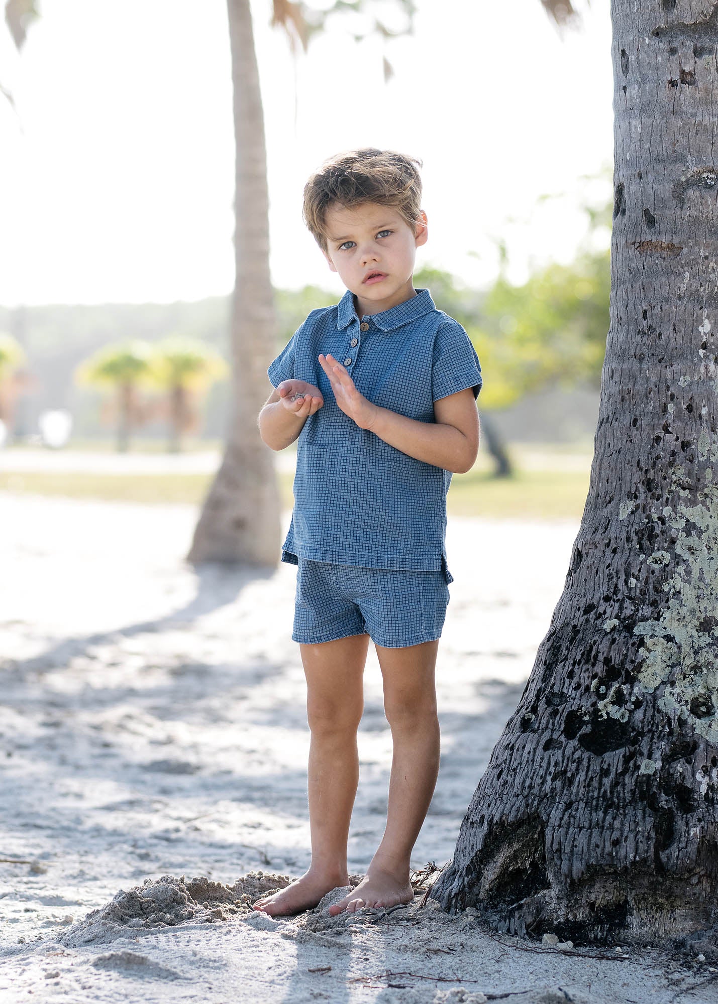 ANALOGIE BY LIL LEGS CHECKED DENIM CHECKED SHIRT - Image 2