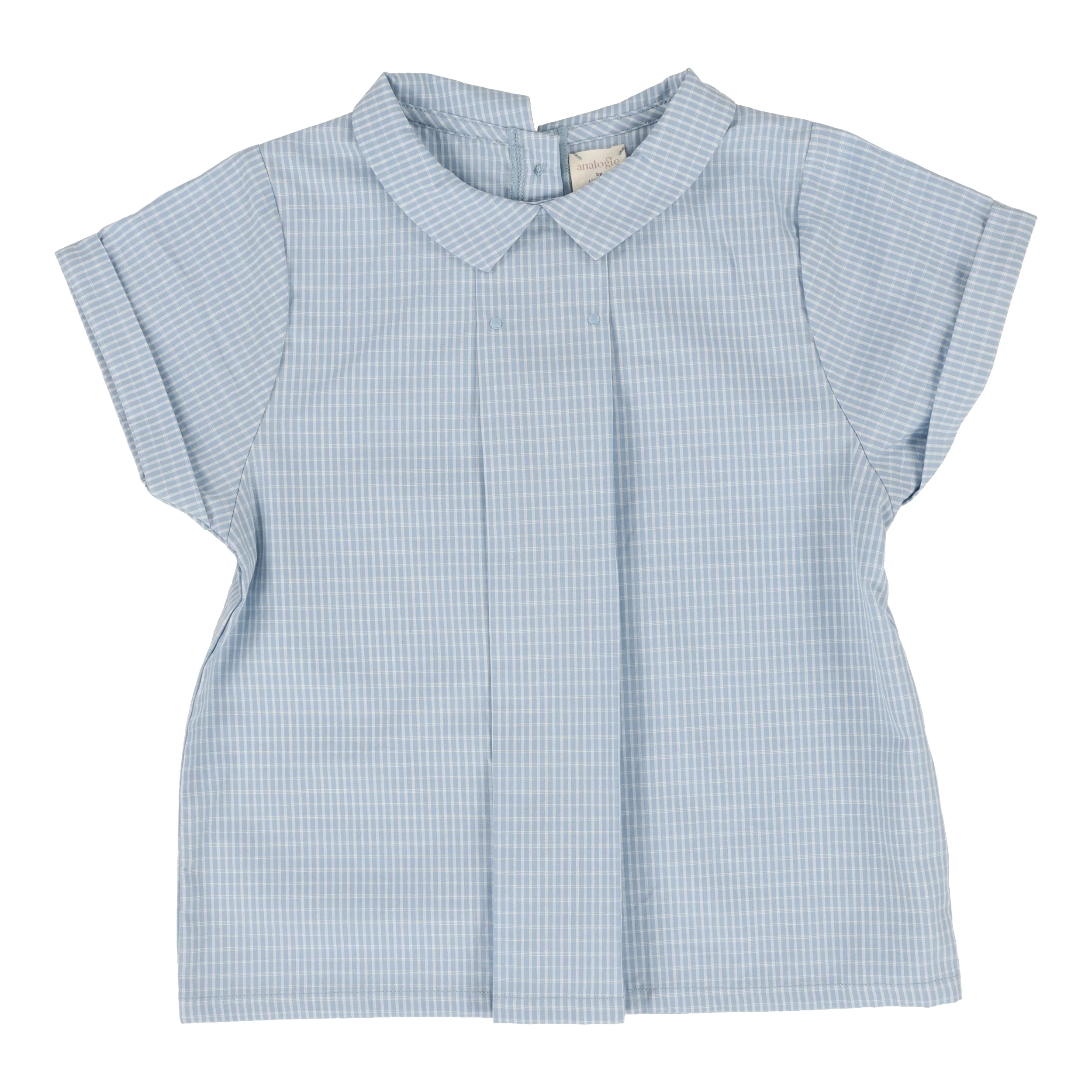 ANALOGIE BY LIL LEGS LIGHT BLUE WINDOWPANE TODDLER COLLAR SHIRT