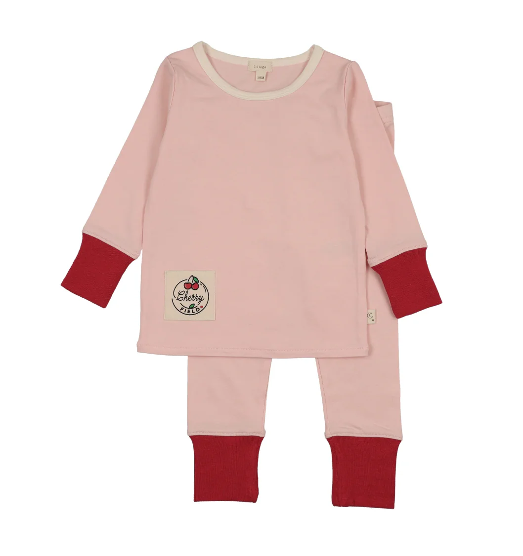 Analogie By Lil Legs Color Block Lounge Set - Pink