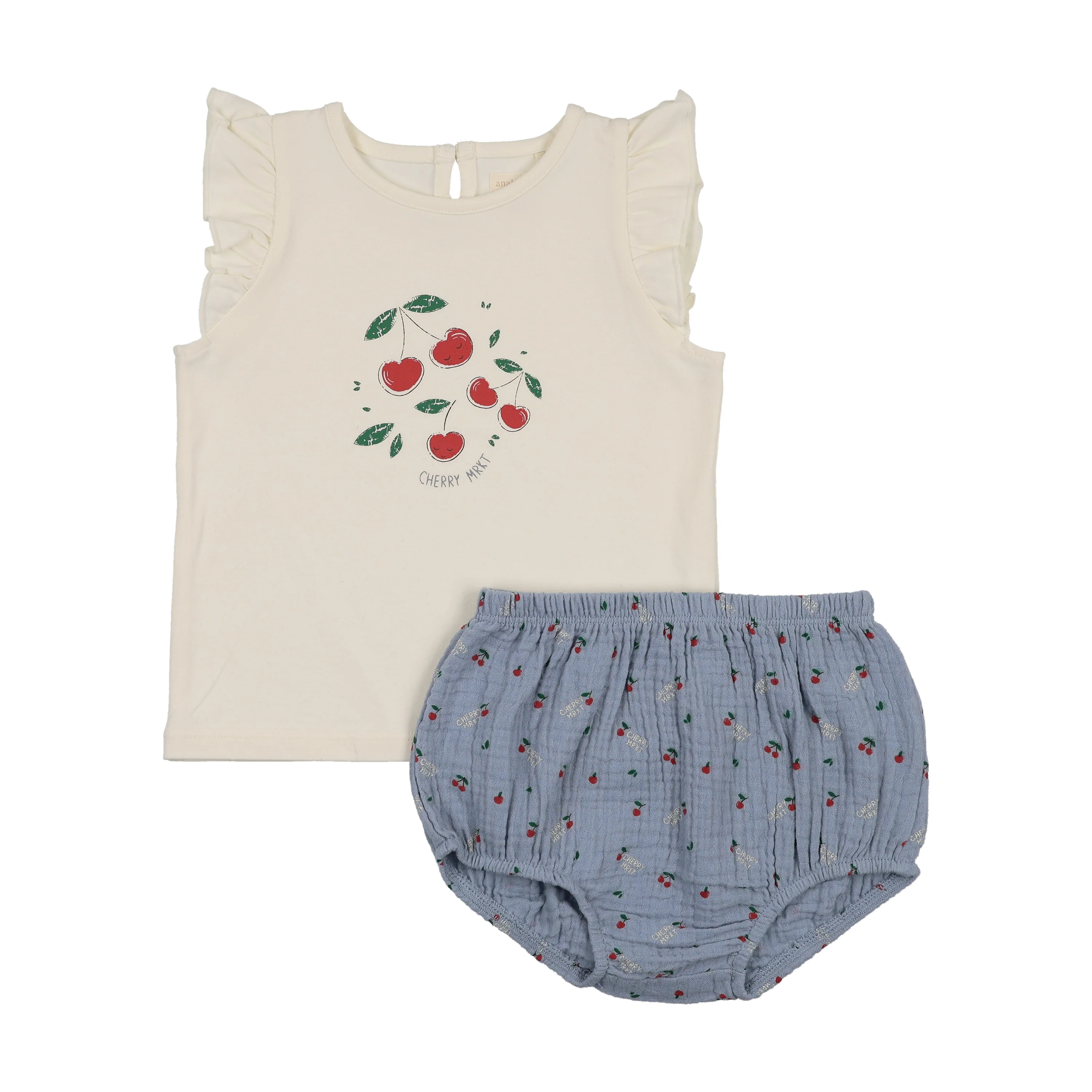 Analogie By Lil Legs Common Folk Toddler Girls Set - Blue