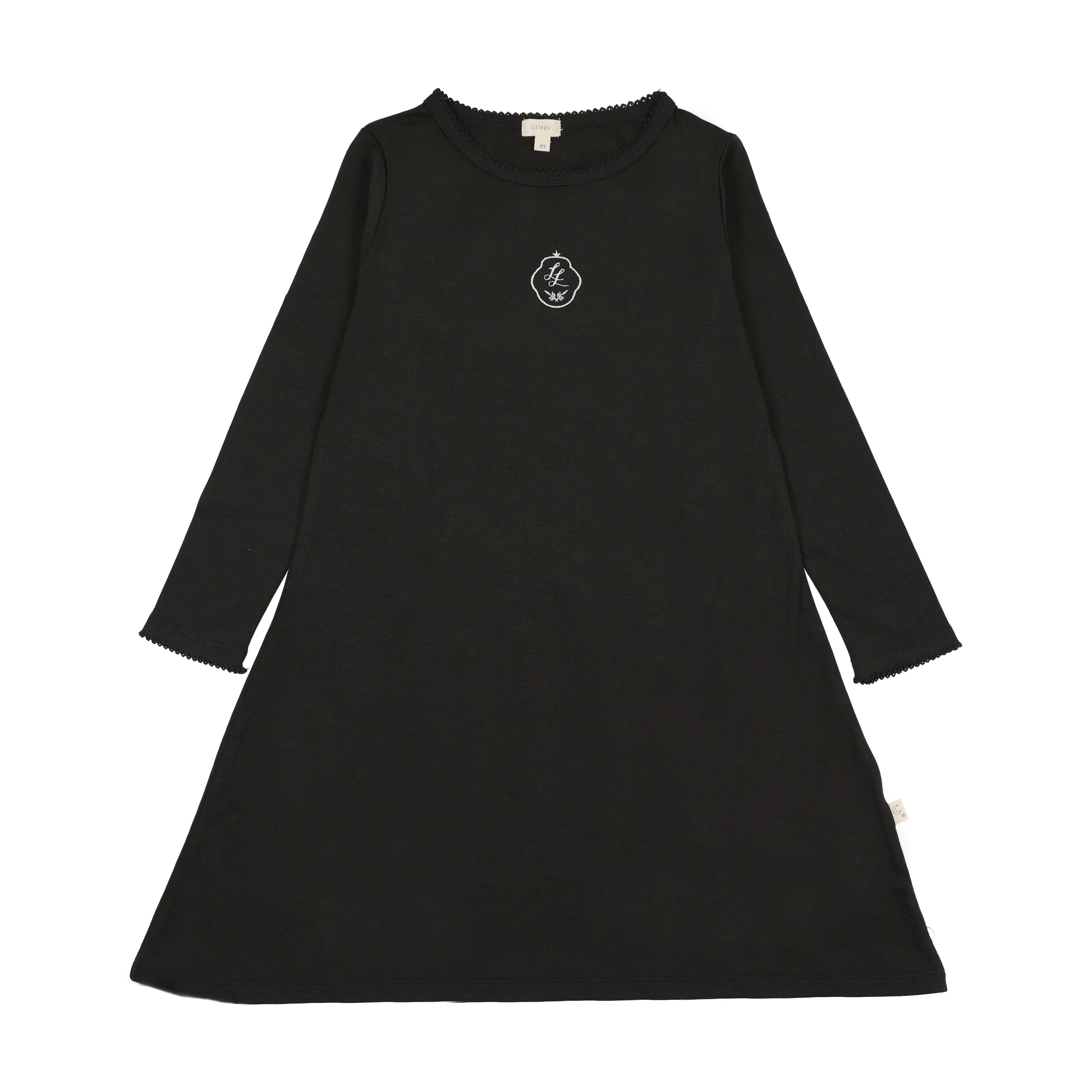 Analogie By Lil Legs Crest Night Gown - Black