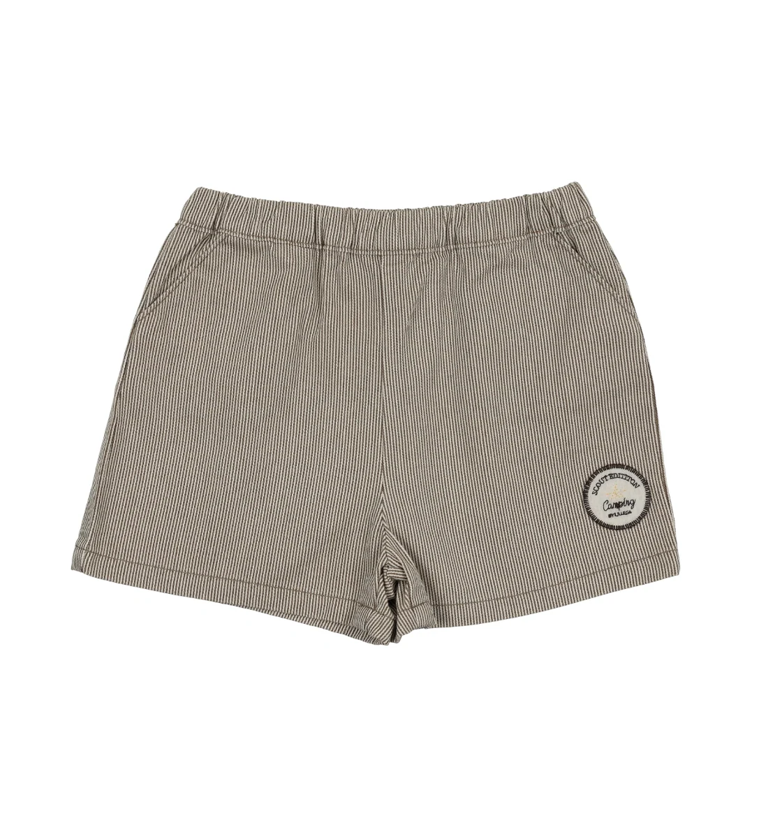 Analogie By Lil Legs Dainty Denim Boys Shorts - Natural Stripe