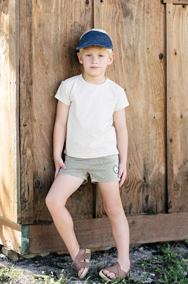Analogie By Lil Legs Dainty Denim Tee SS - Natural - Image 2