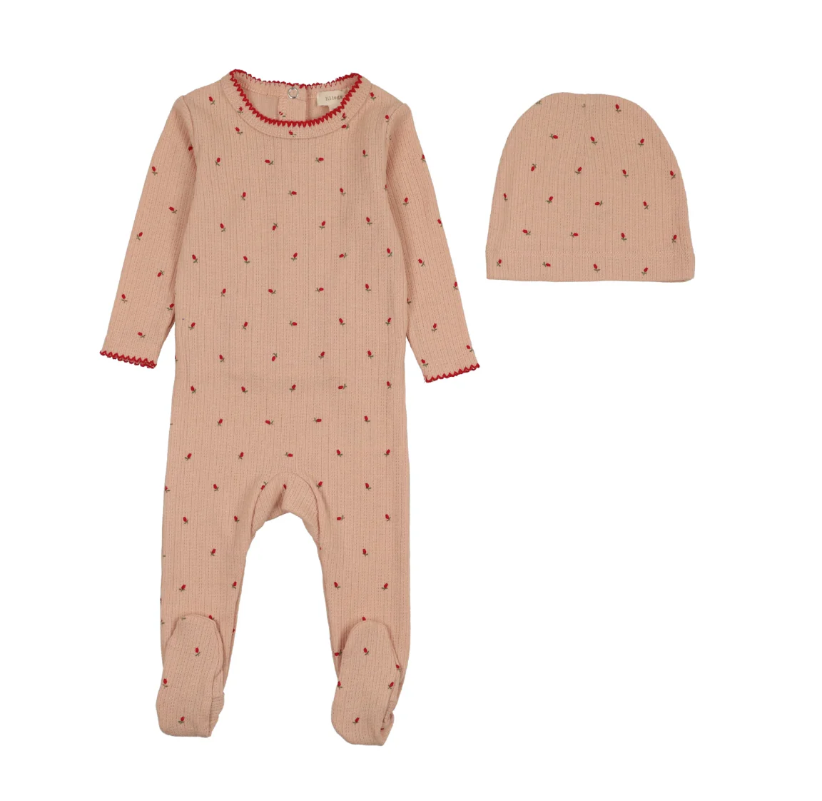 Analogie By Lil Legs Dainty Print Footie - Rose