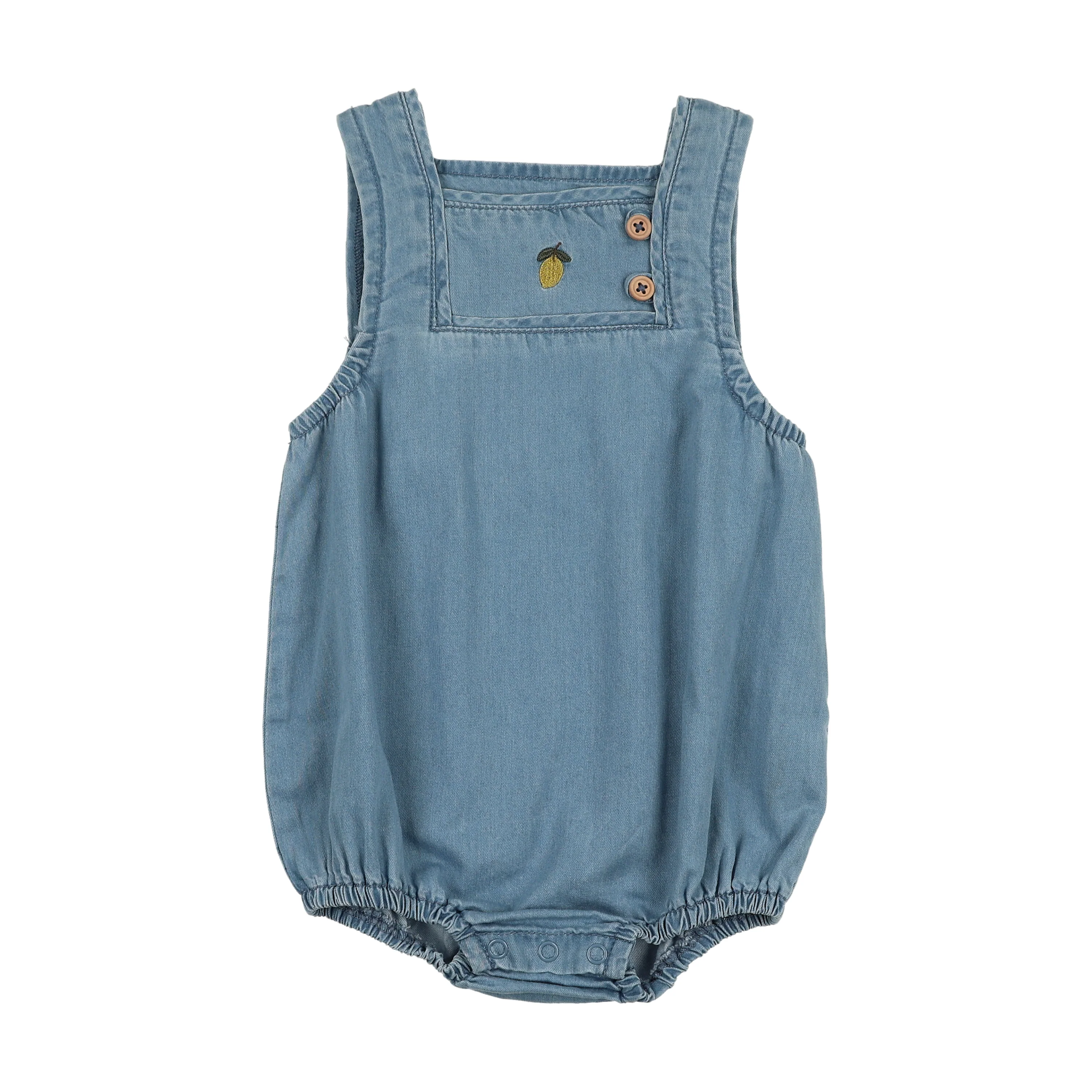 Analogie By Lil Legs Denim Capsule Boys Romper - Blue Tencel