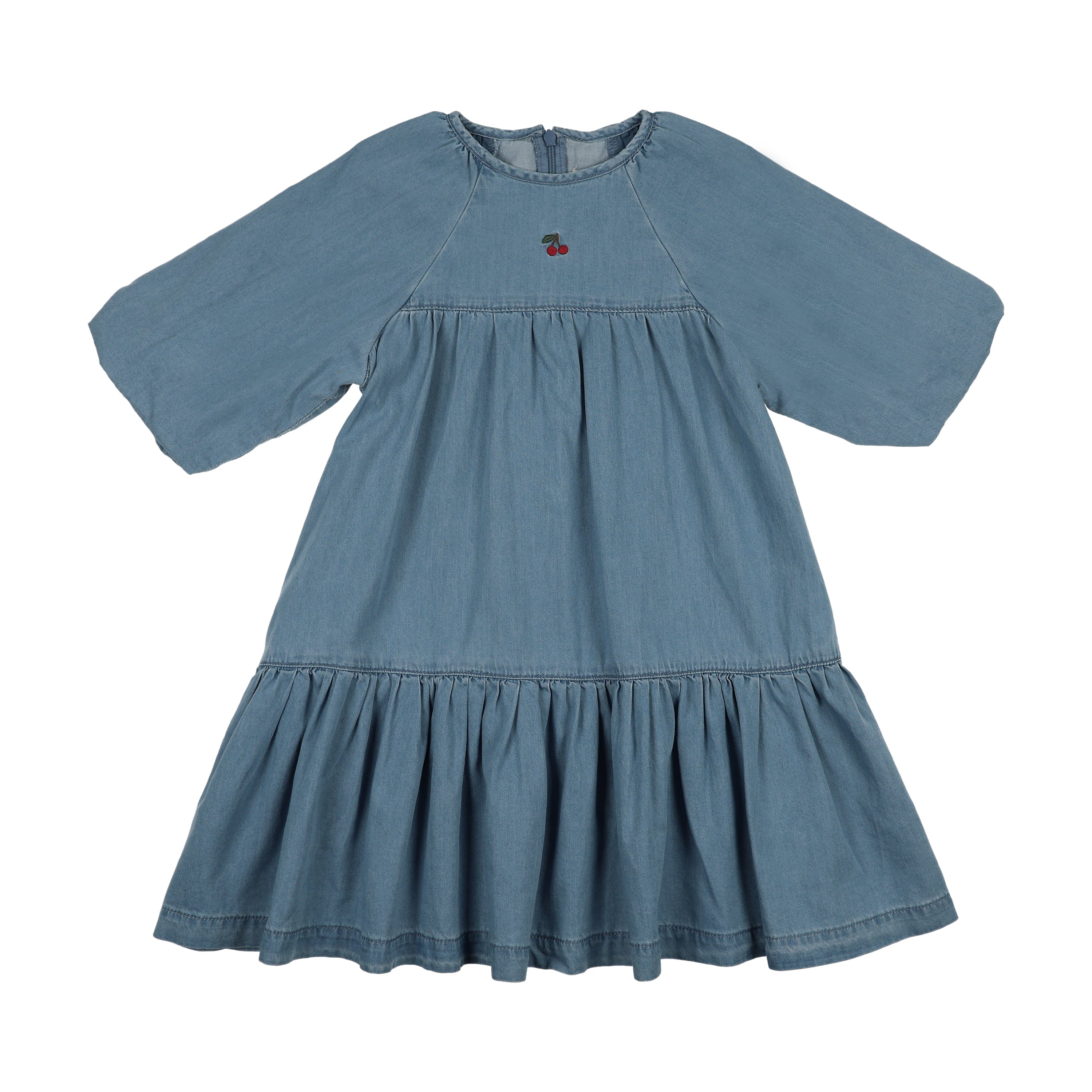 Analogie By Lil Legs Denim Capsule Dress 3/4 Sleeves - Blue Tencel