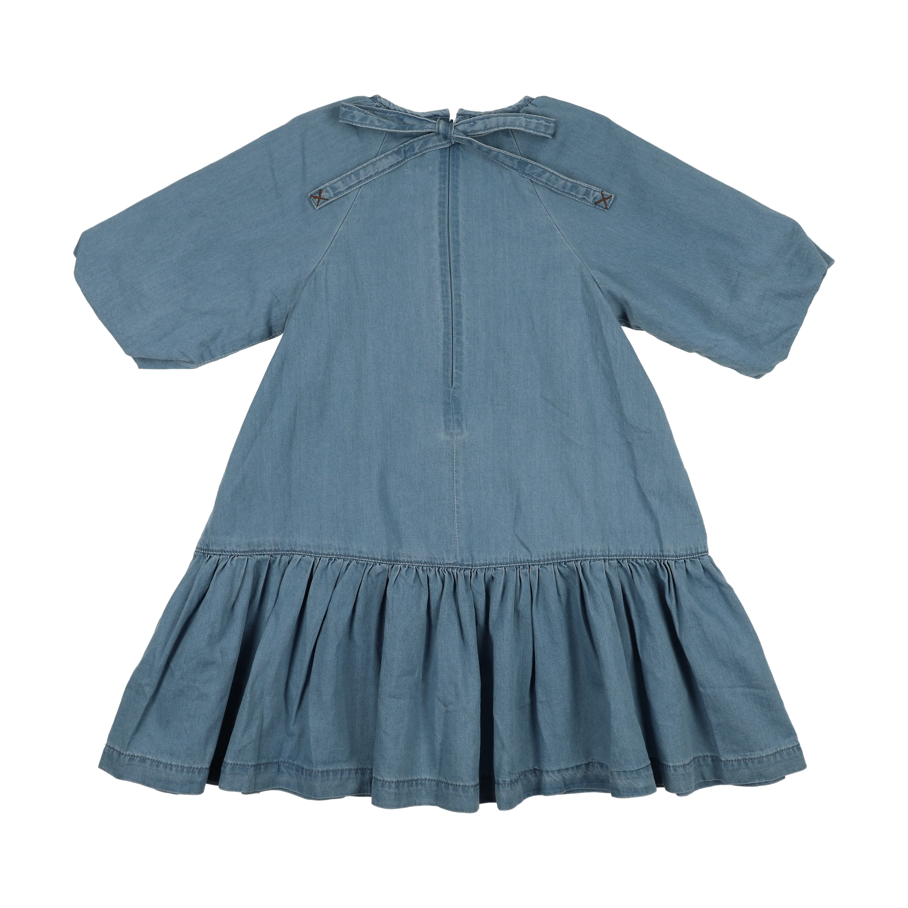 Analogie By Lil Legs Denim Capsule Dress 3/4 Sleeves - Blue Tencel - Image 2
