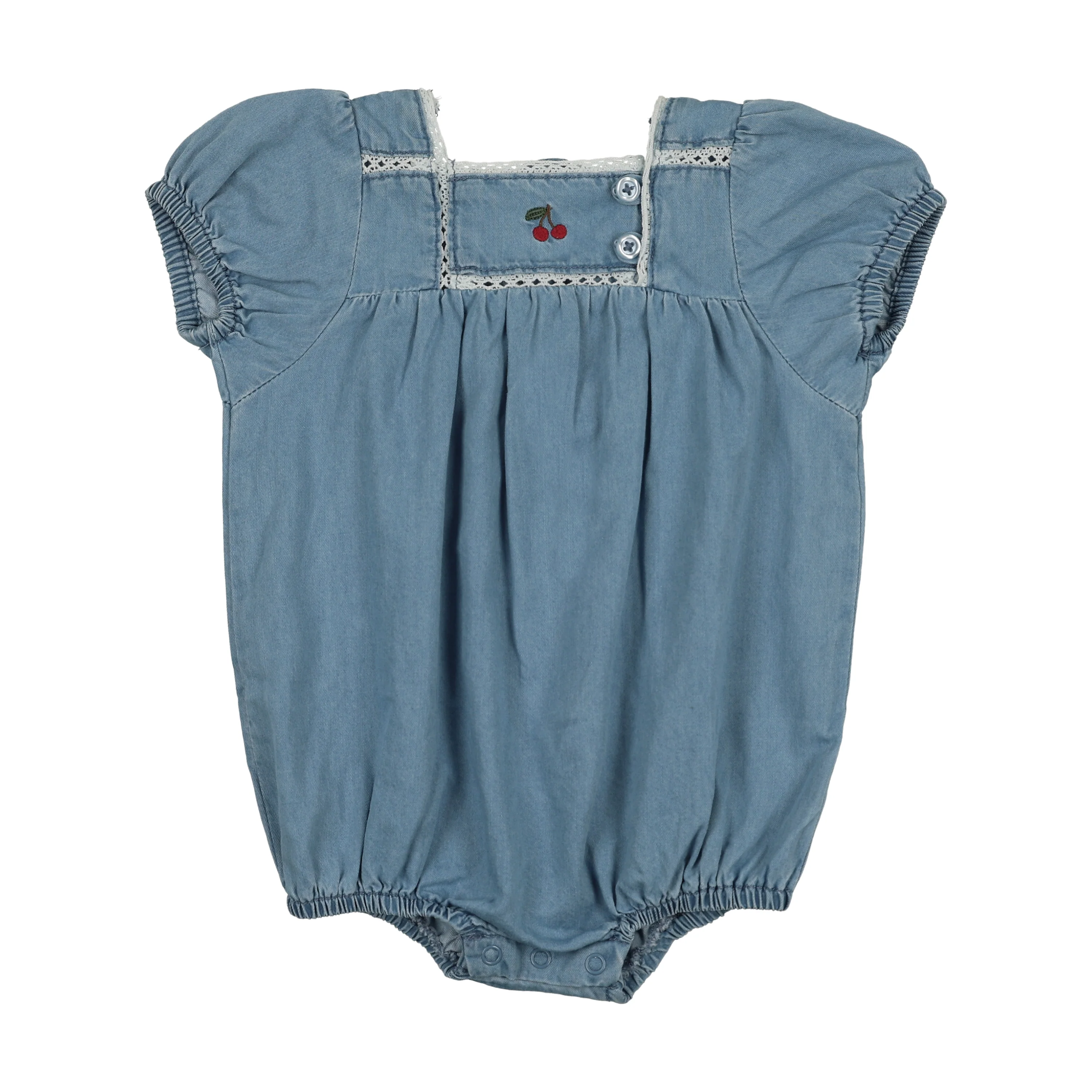 Analogie By Lil Legs Denim Capsule Girls Romper - Blue Tencel