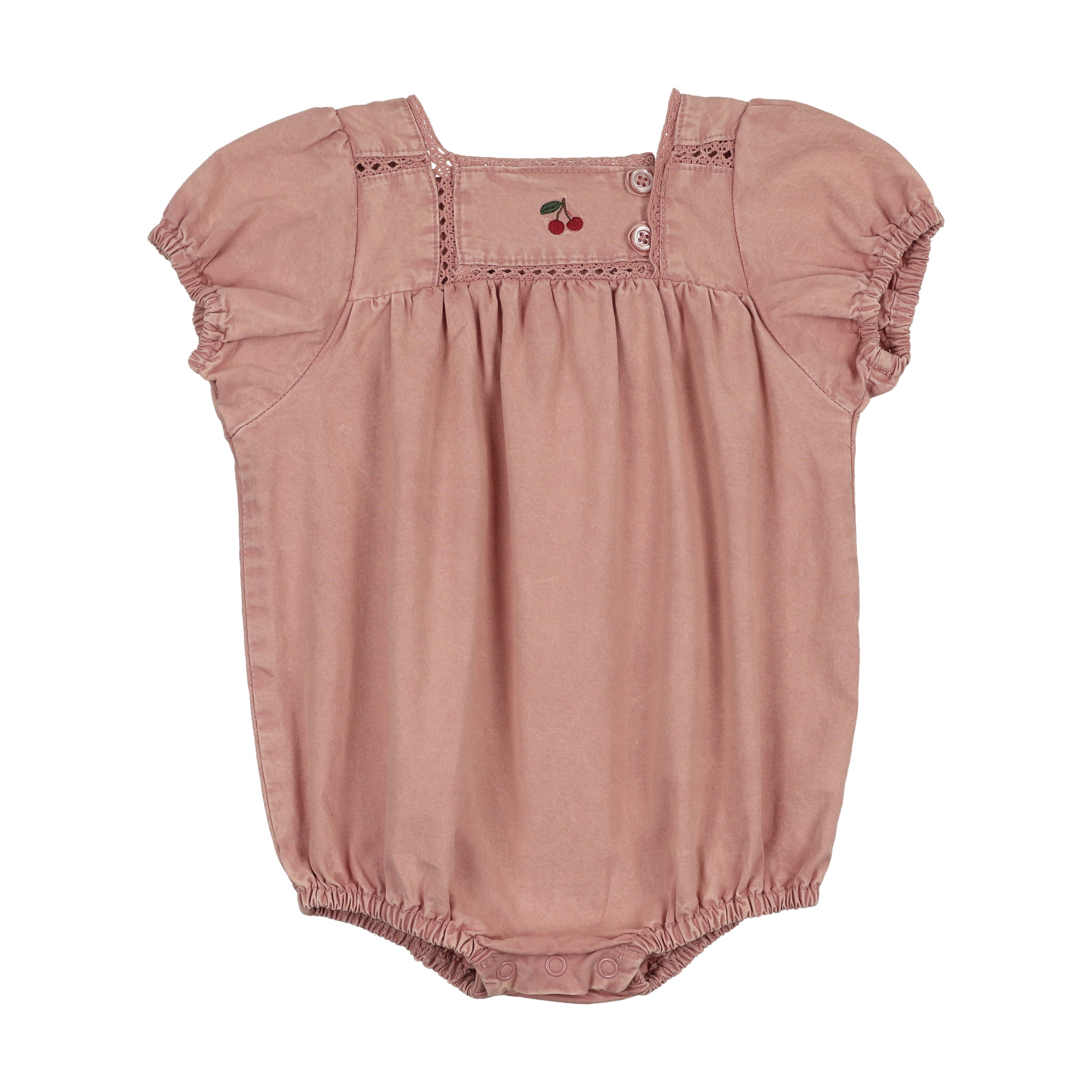 Analogie By Lil Legs Denim Capsule Girls Romper - Pink Wash