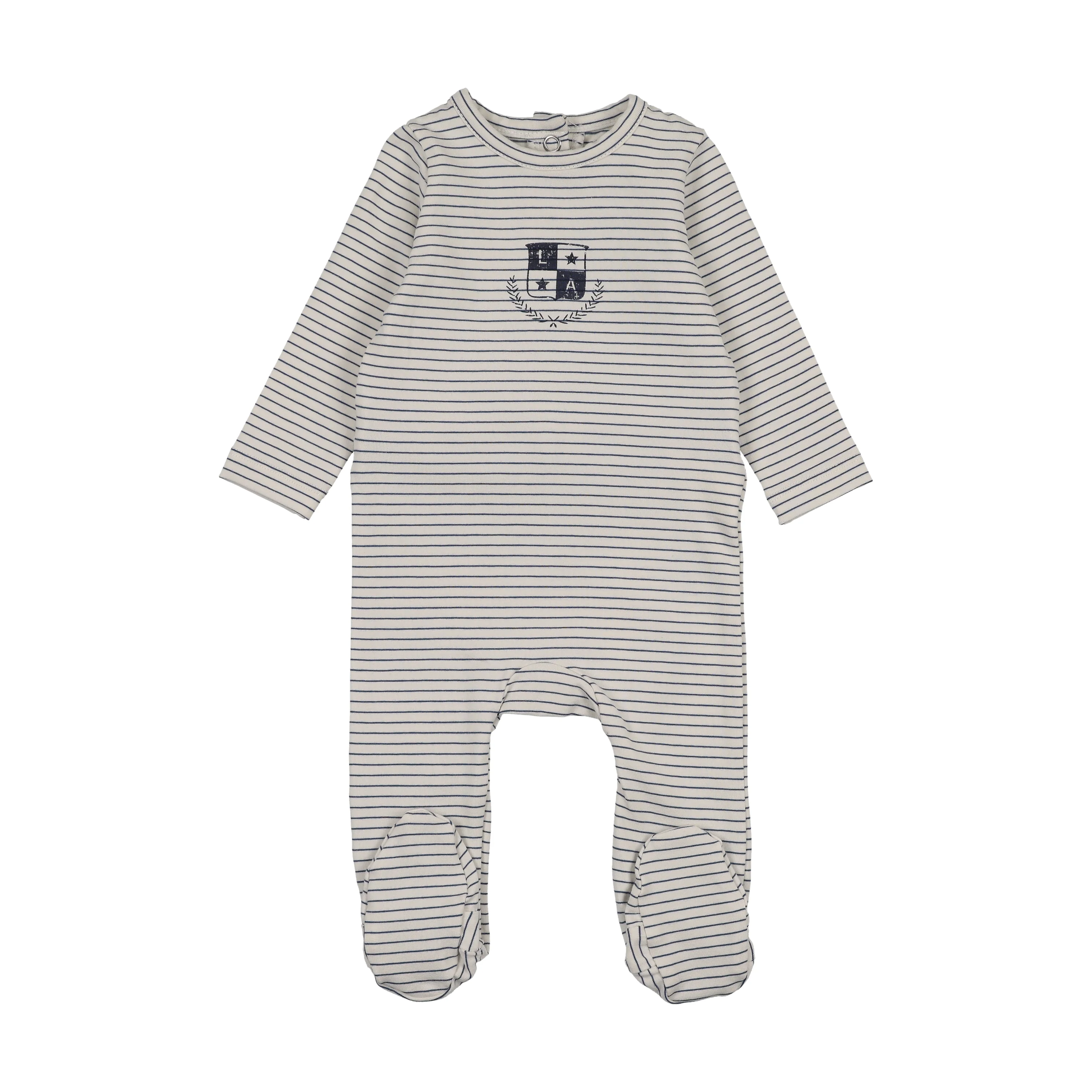 Analogie By Lil Legs Denim City Footie - Blue Stripe