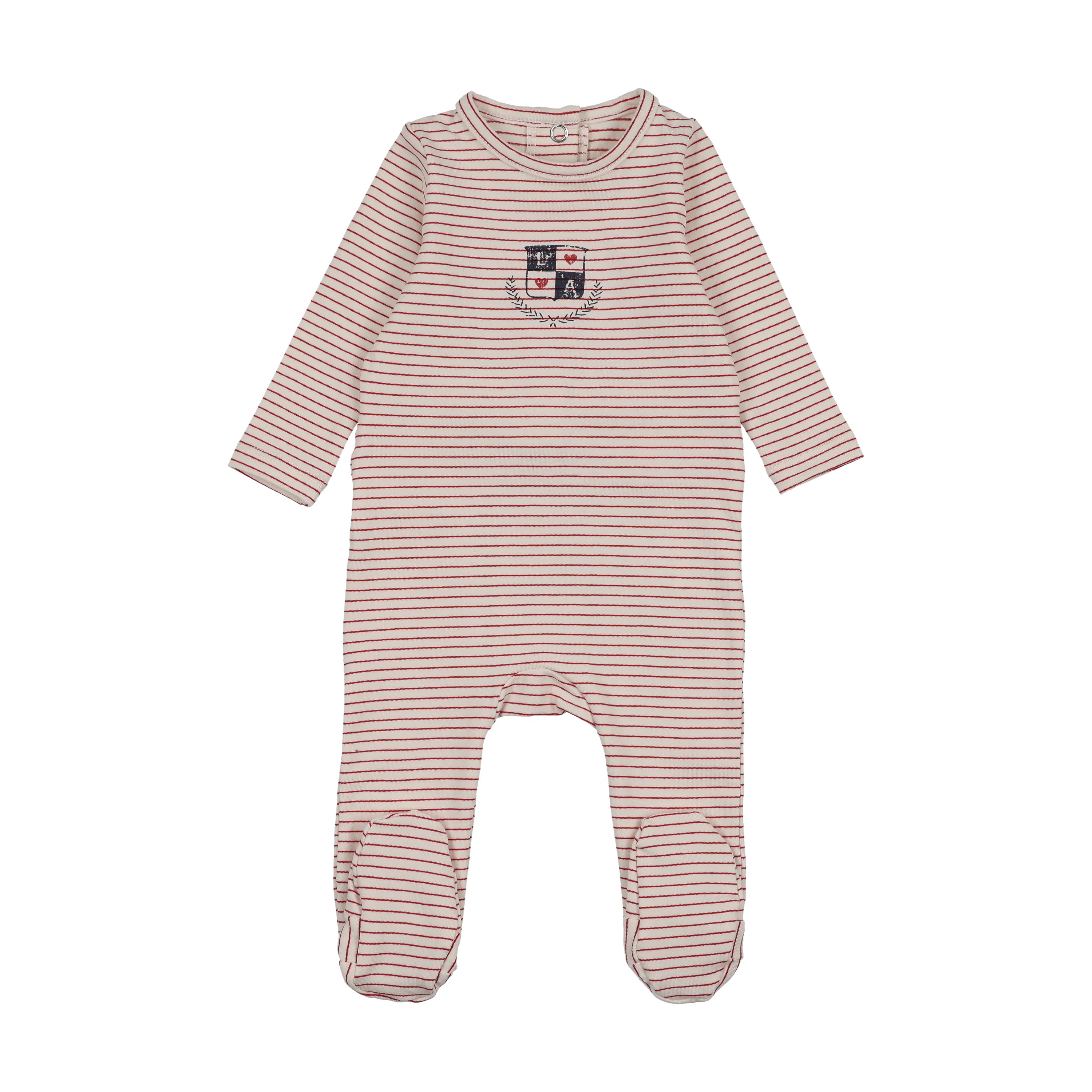 Analogie By Lil Legs Denim City Footie - Red Stripe