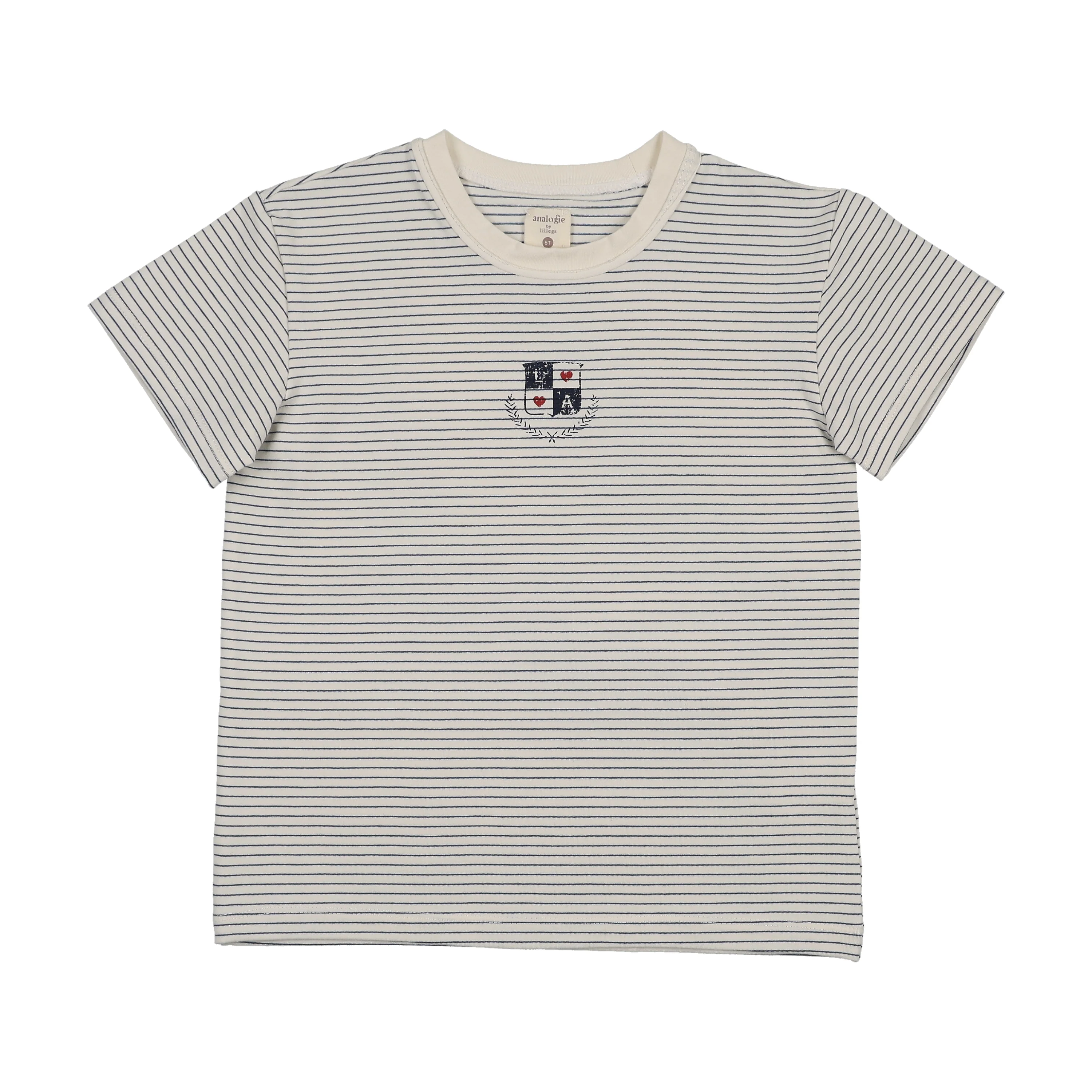 Analogie By Lil Legs Denim City Girls SS Tee - Blue Stripe