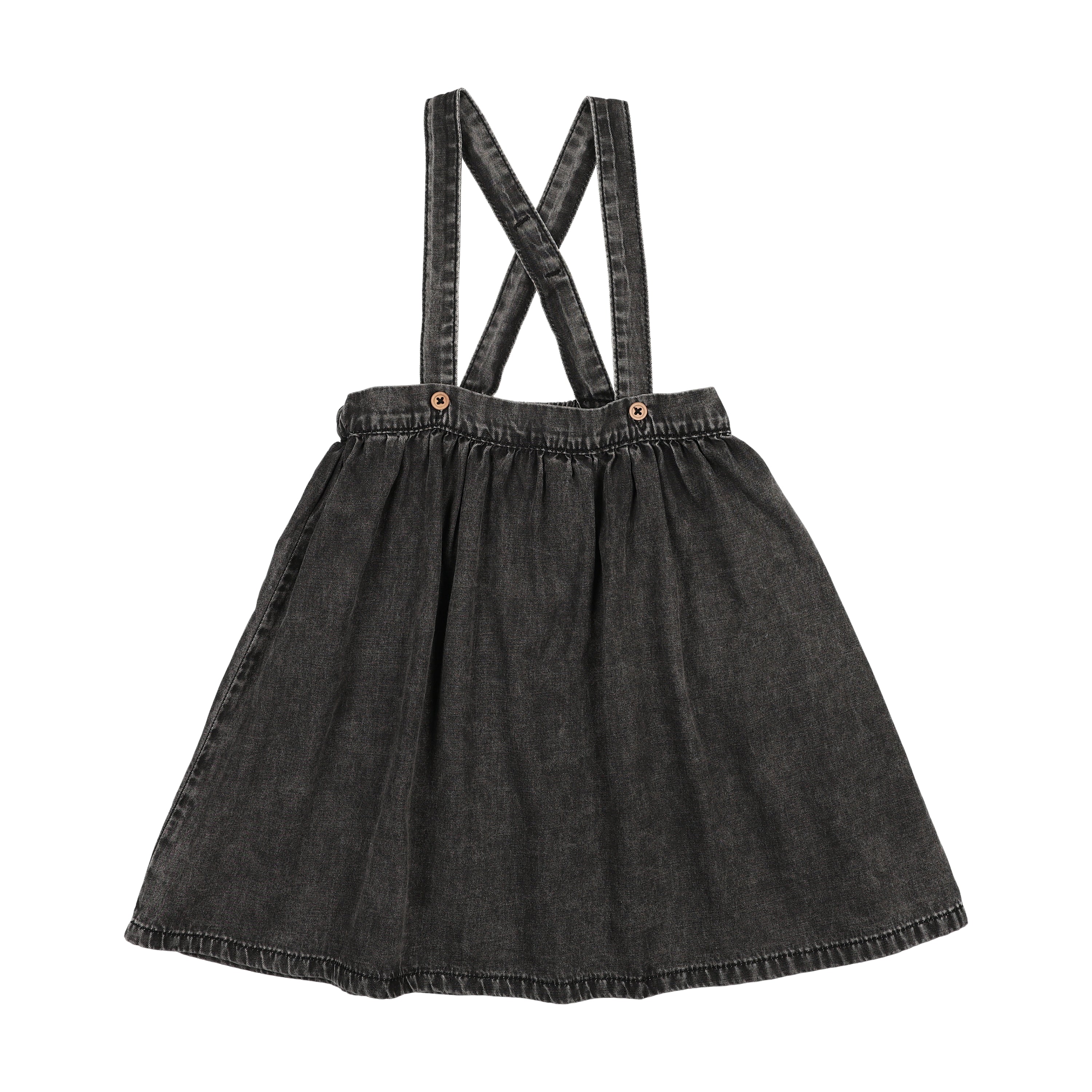 Analogie By Lil Legs Denim Suspender Jumper - Black Denim