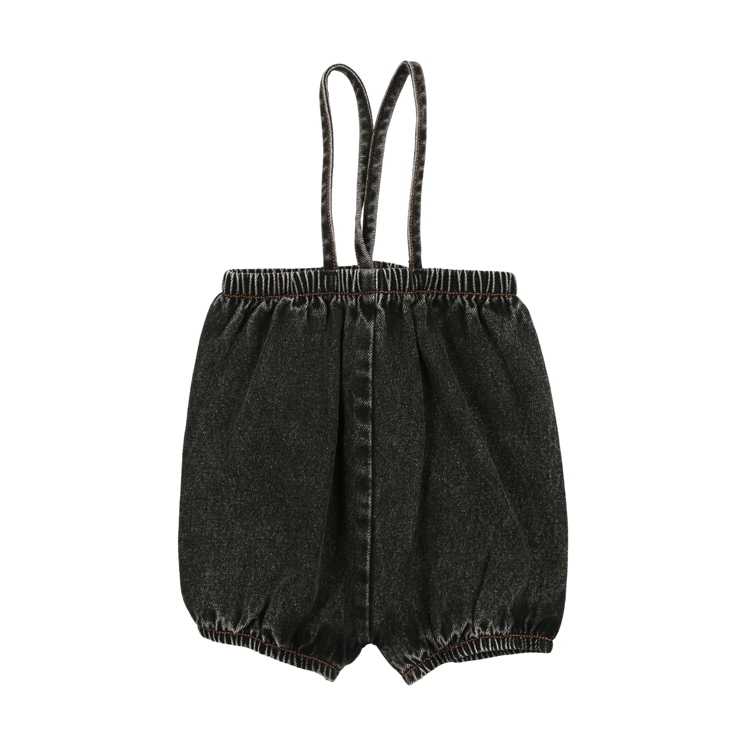 Analogie By Lil Legs DENIM SUSPENDER SHORTS - Black Denim