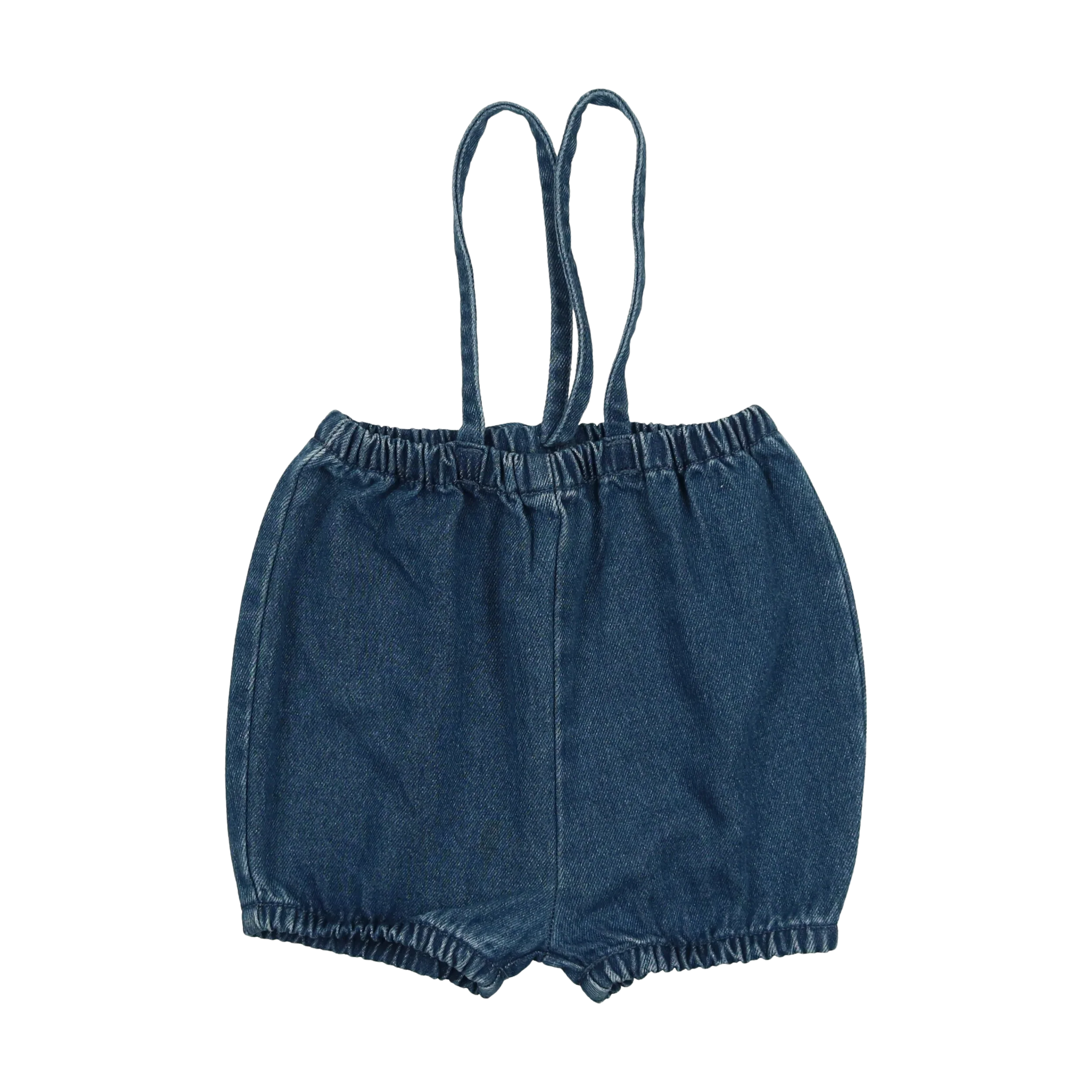 Analogie By Lil Legs DENIM SUSPENDER SHORTS - Blue Denim