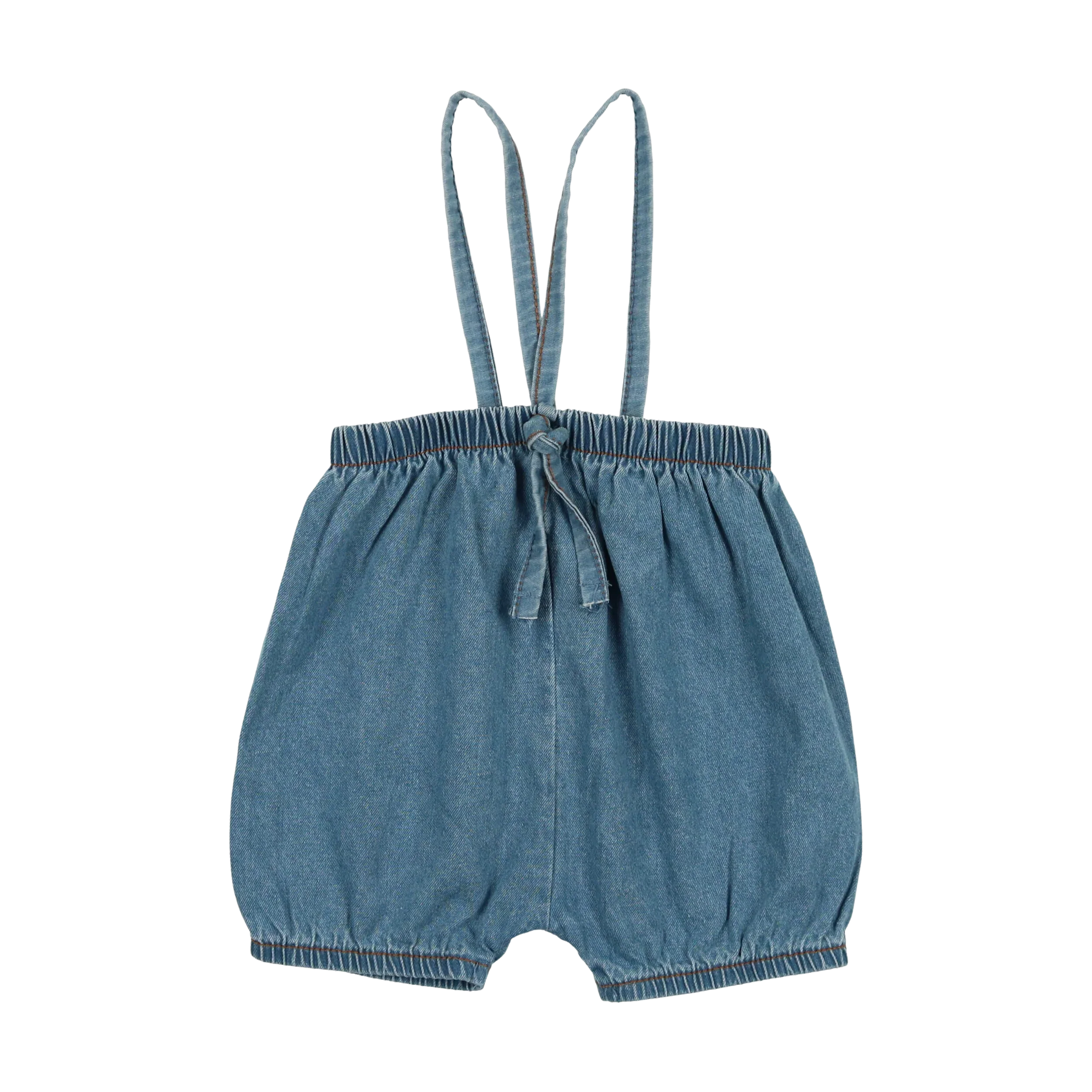 Analogie By Lil Legs DENIM SUSPENDER SHORTS - DENIM TENCEL