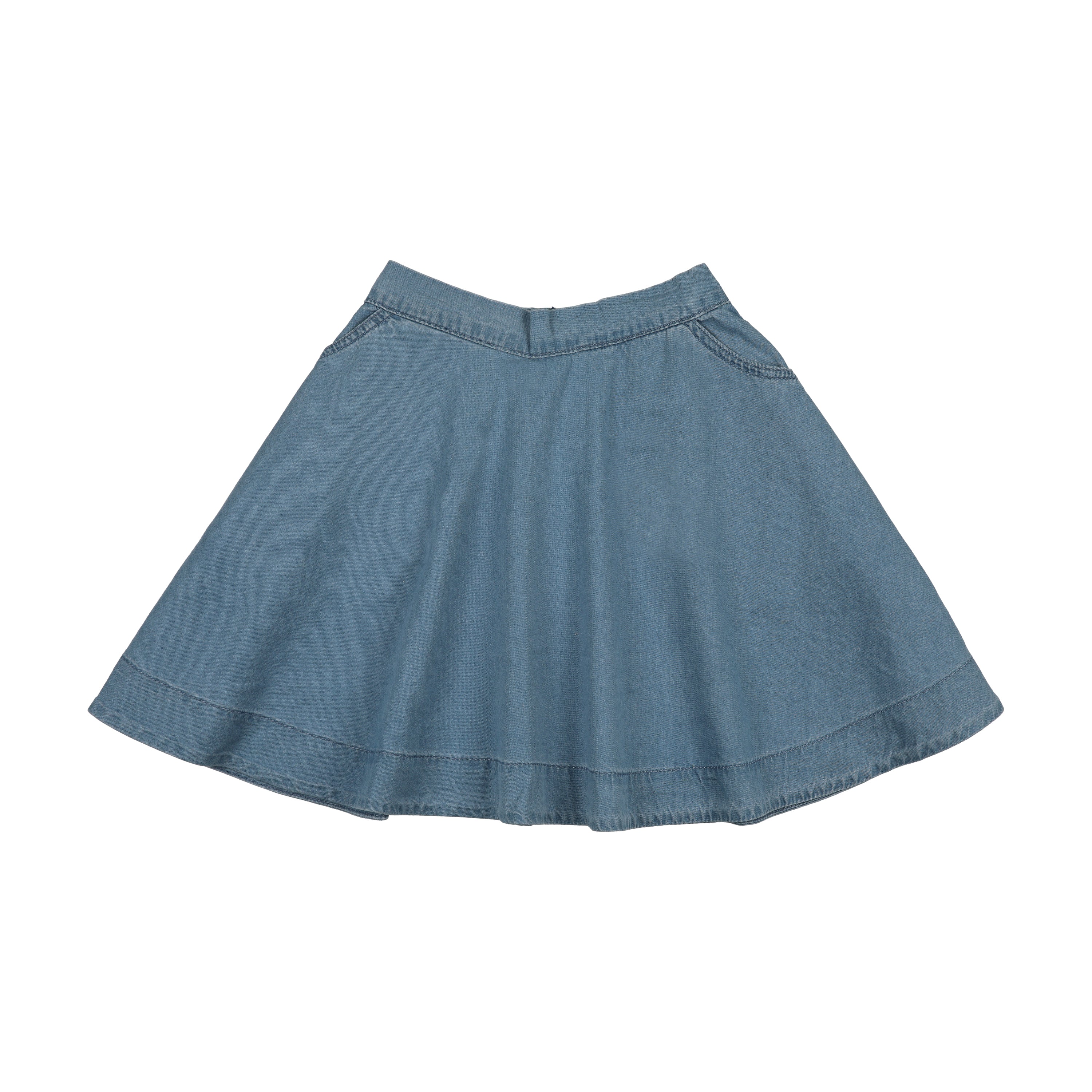 Analogie By Lil Legs Denim Tencel Flared Skirt - Blue Tencel