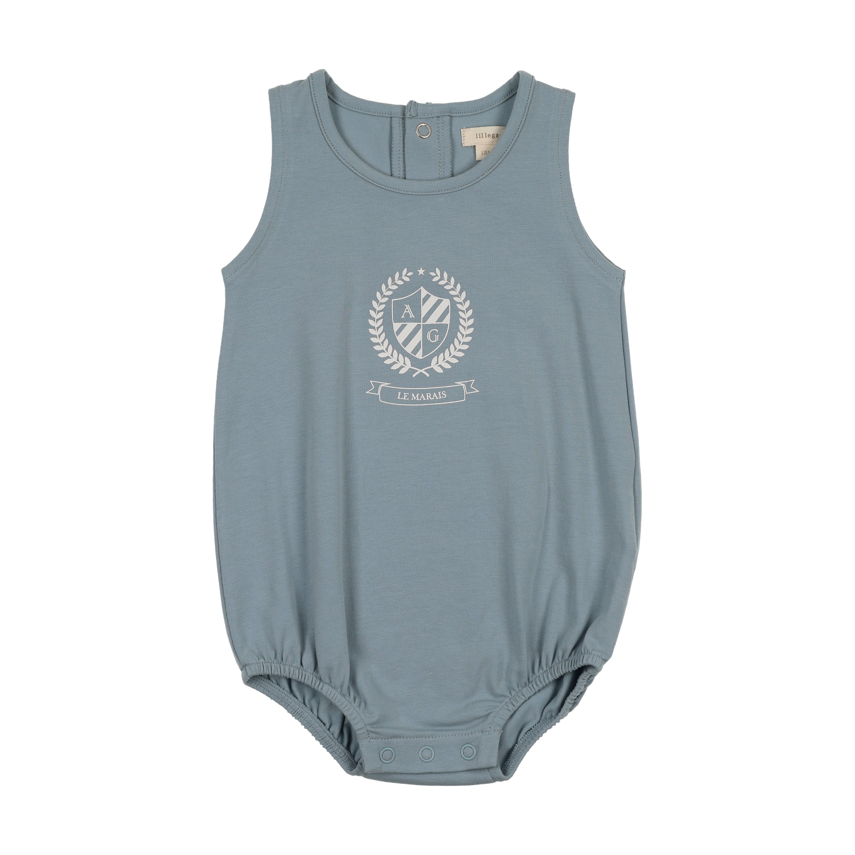 Analogie By Lil Legs Emblem Romper - Sky Blue