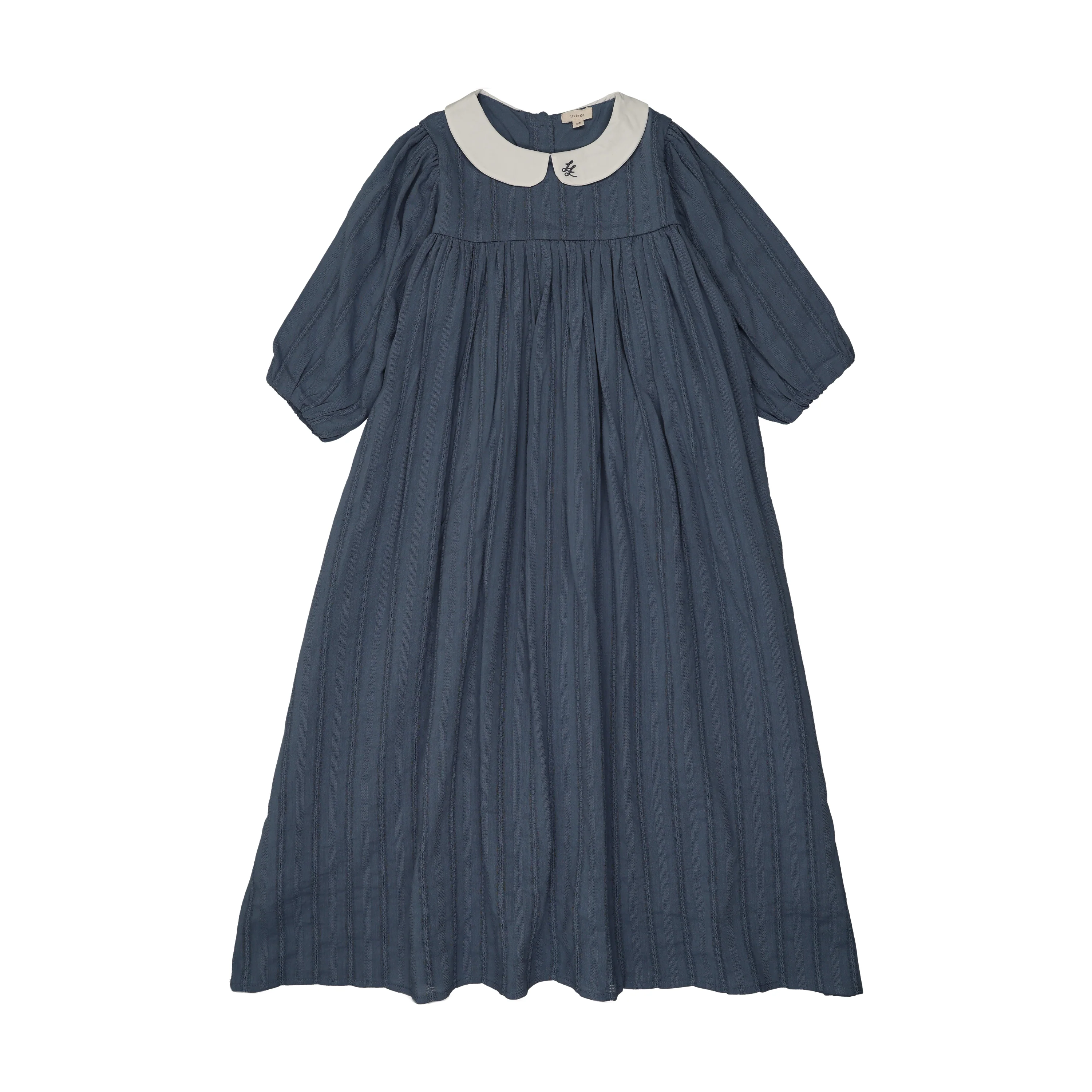 Analogie By Lil Legs Embroidered Collar Maxi 3/4 - Off Blue