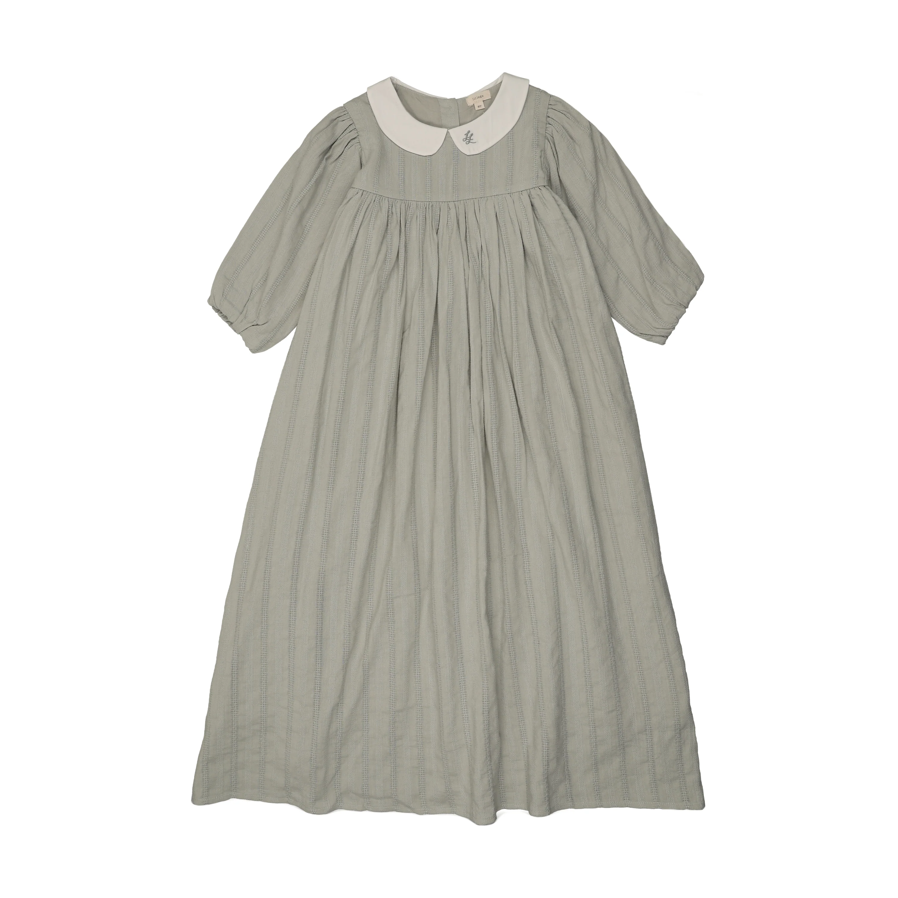 Analogie By Lil Legs Embroidered Collar Maxi 3/4 - Seafoam