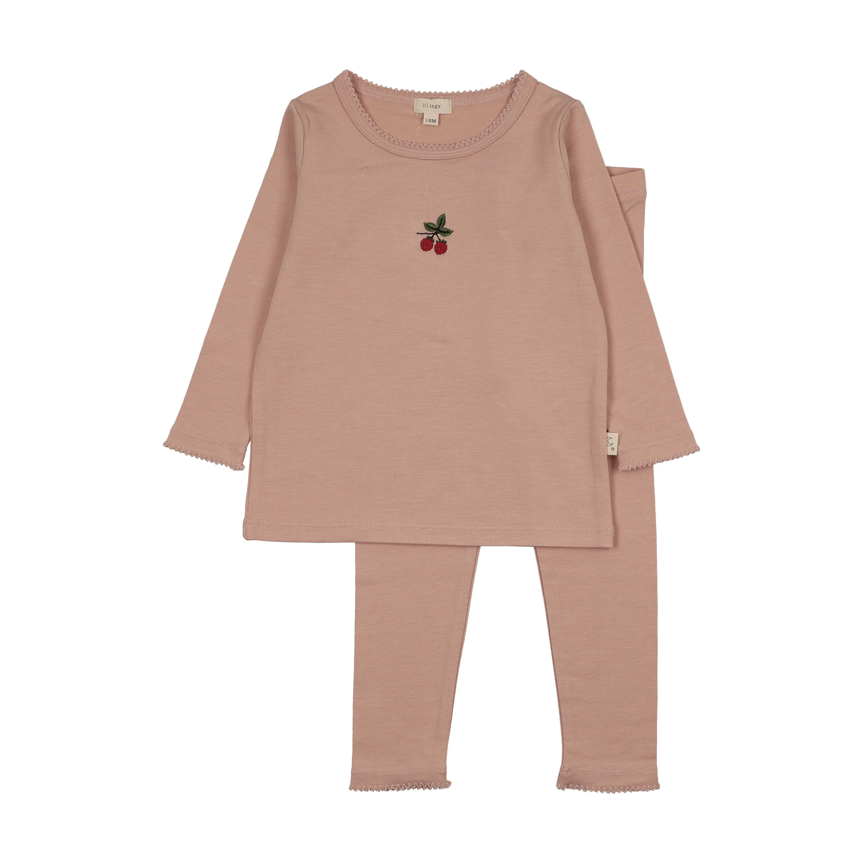 Analogie By Lil Legs Embroidered Lounge Set - Pink