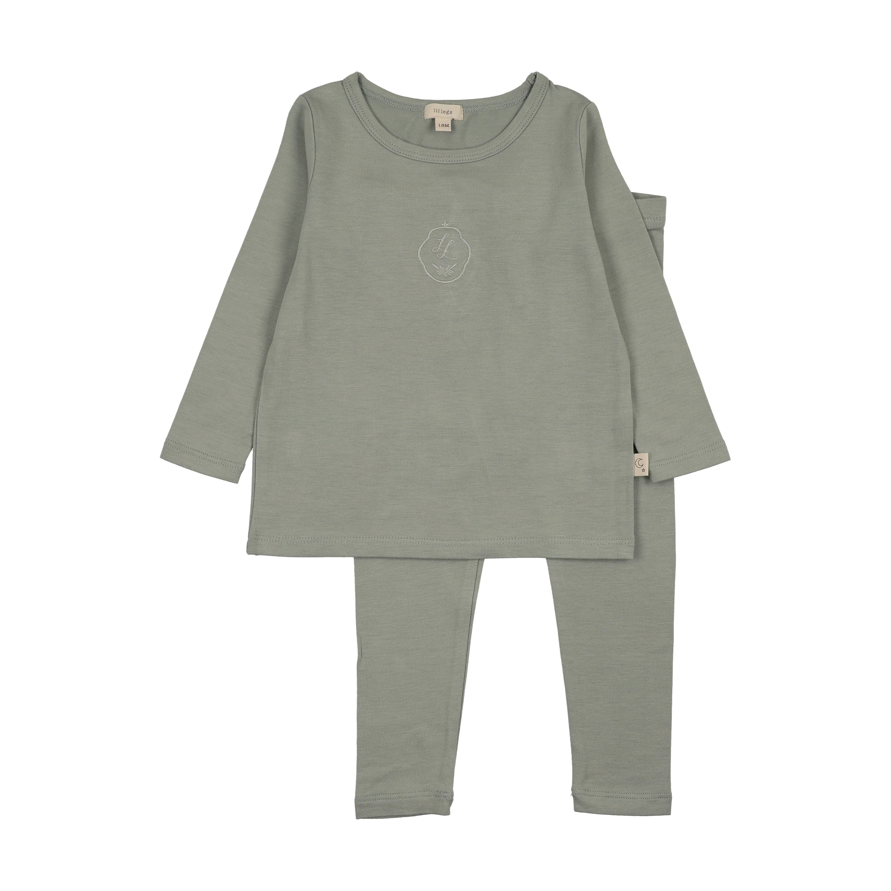 Analogie By Lil Legs Embroidered Lounge Set - Seafoam