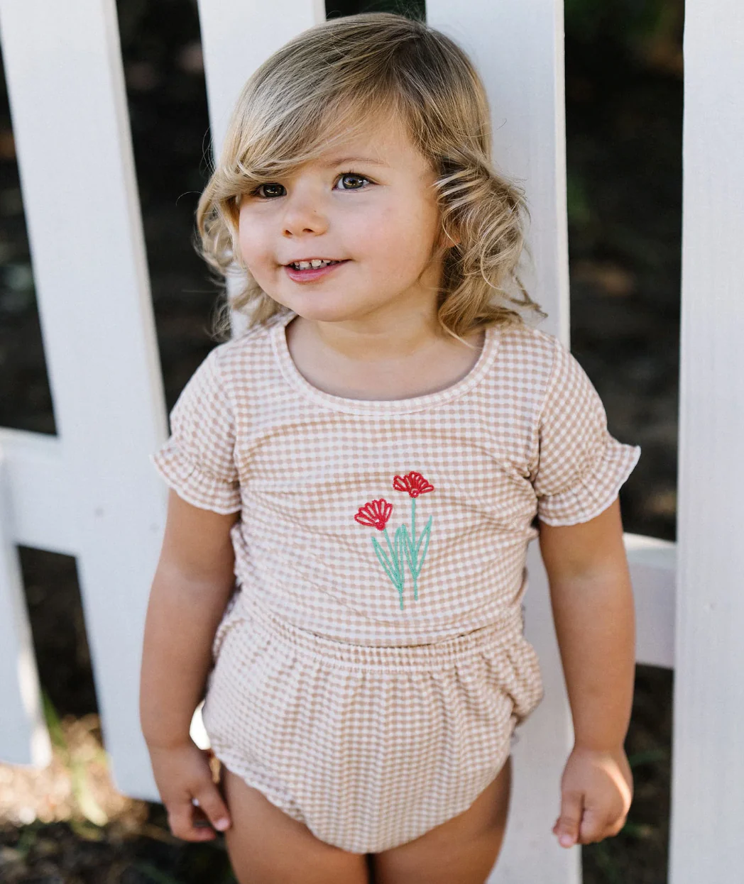 Analogie By Lil Legs Gingham Flower Set - Pink - Image 2