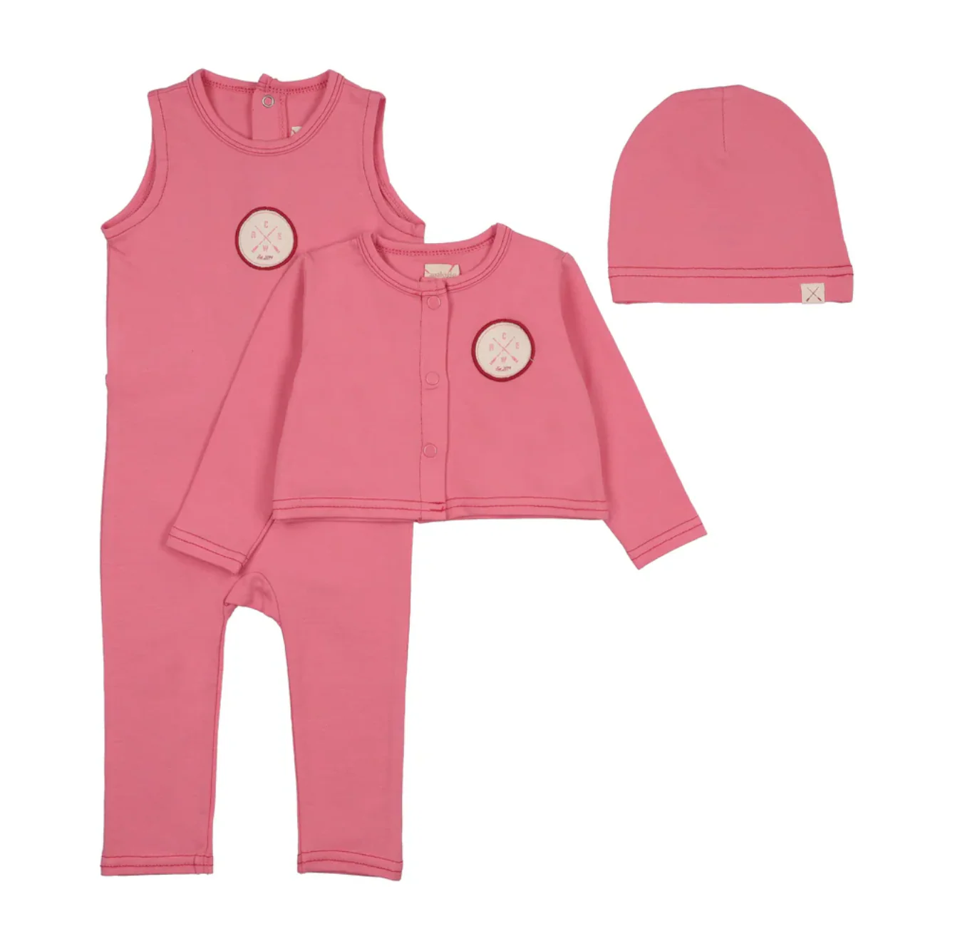 Analogie By Lil Legs Girls Footie Set with Cardigan - Fresh Pink