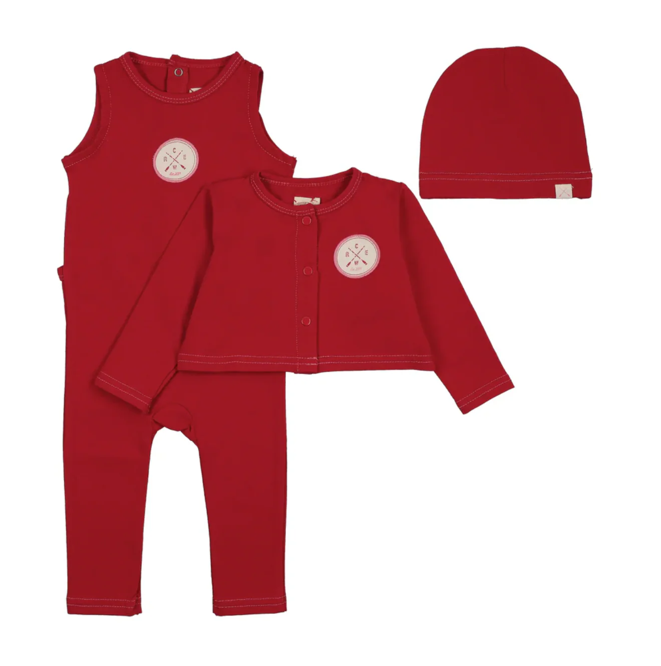 Analogie By Lil Legs Girls Footie Set with Cardigan - Red