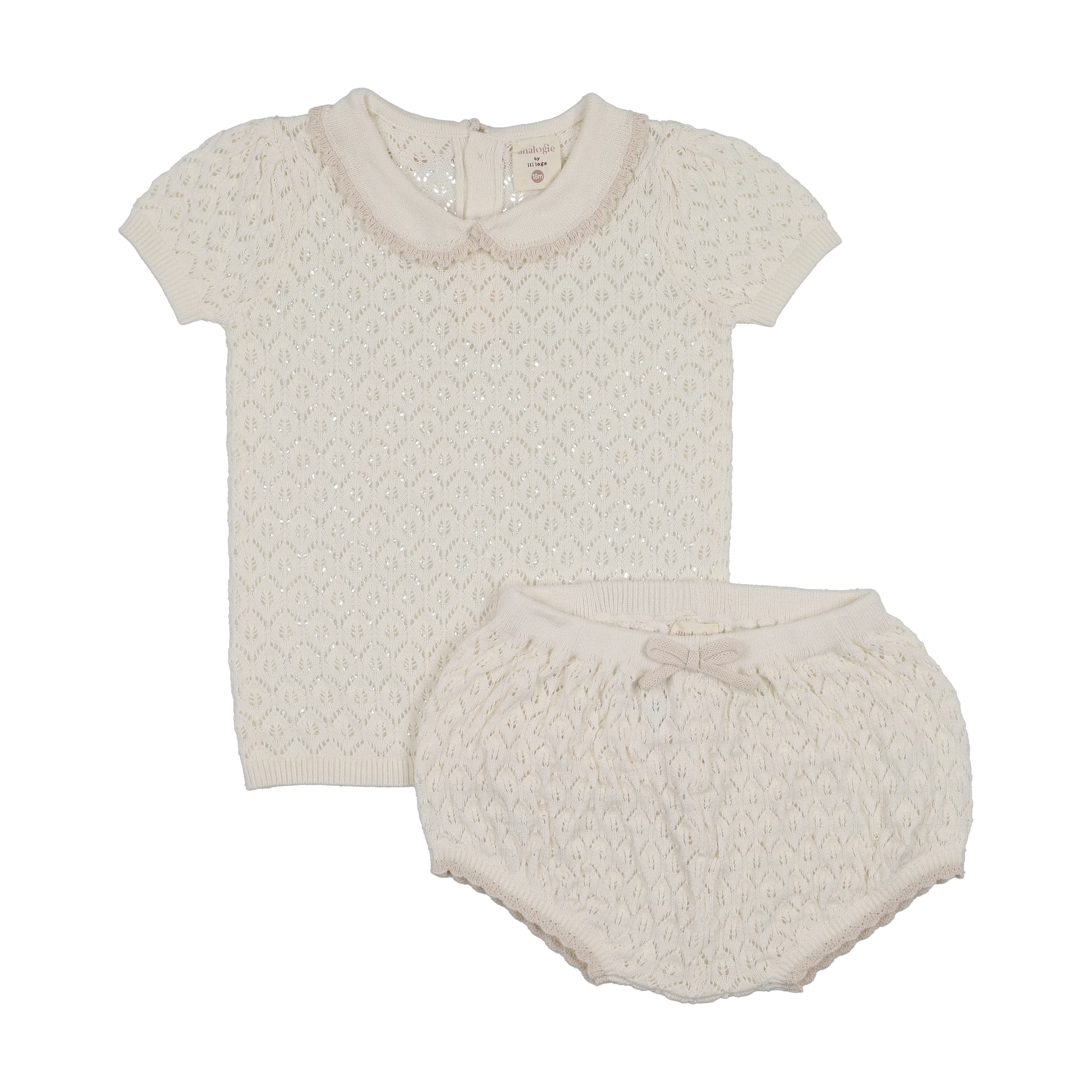 Analogie By Lil Legs Girls Knit Set - Cream