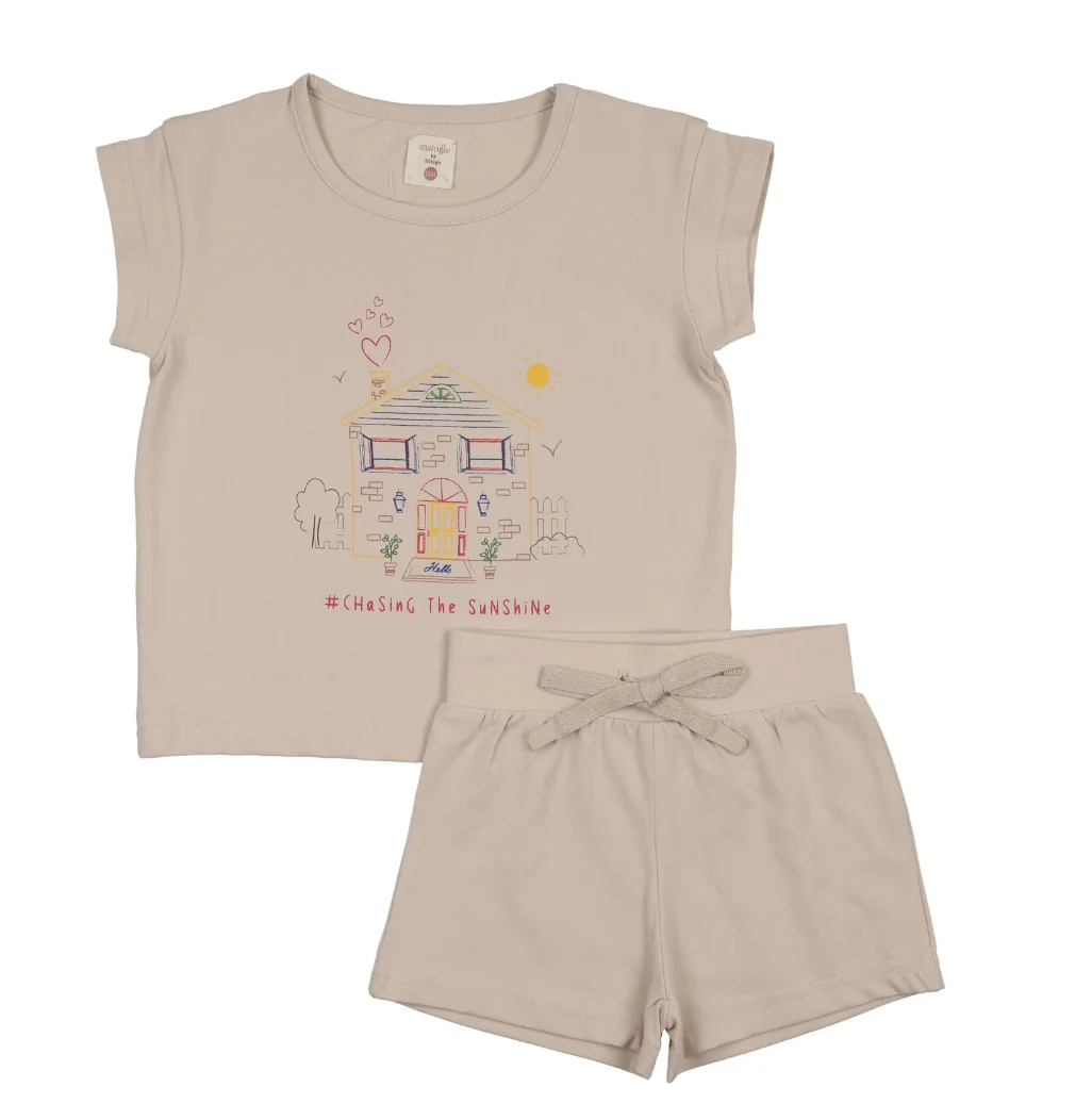 Analogie By Lil Legs House Marled Set Girl - Wheat