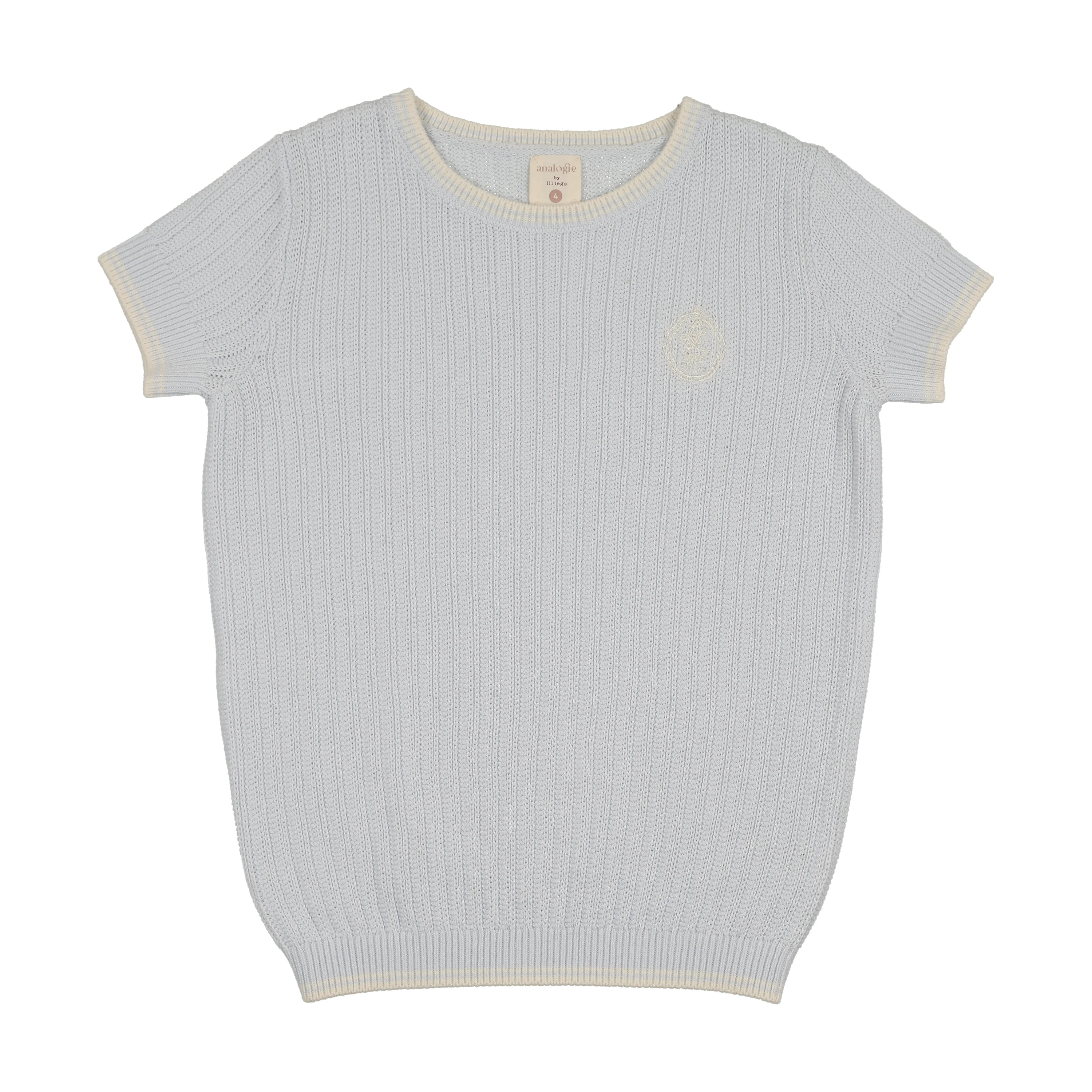 Analogie By Lil Legs Knit Crew Neck Sweater - Clear Blue