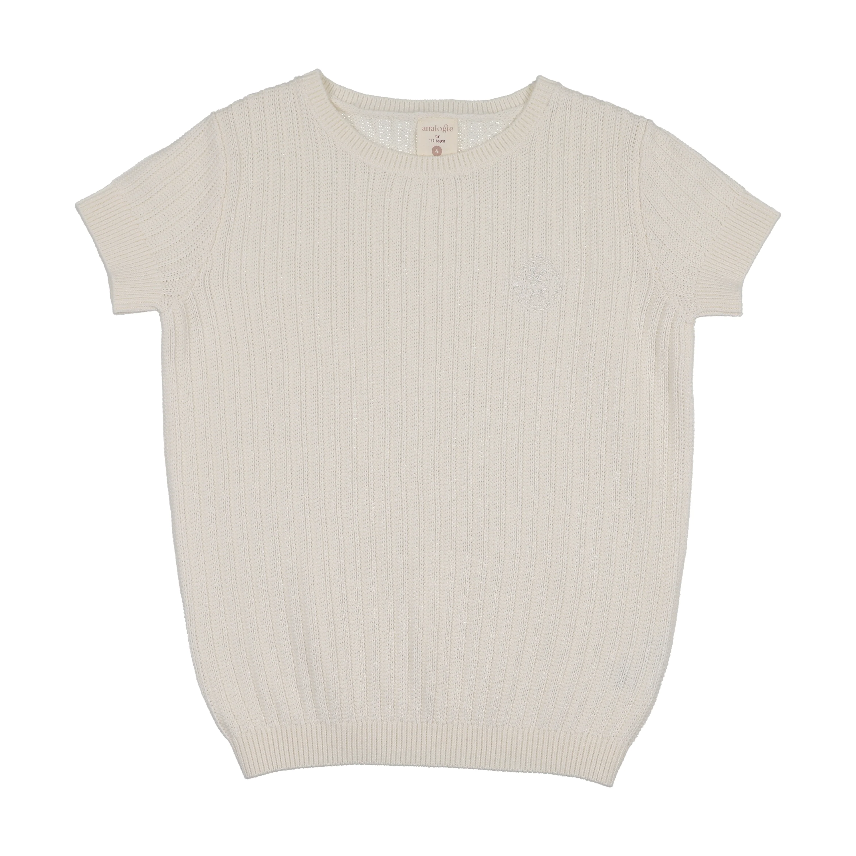 Analogie By Lil Legs Knit Crew Neck Sweater - Cream