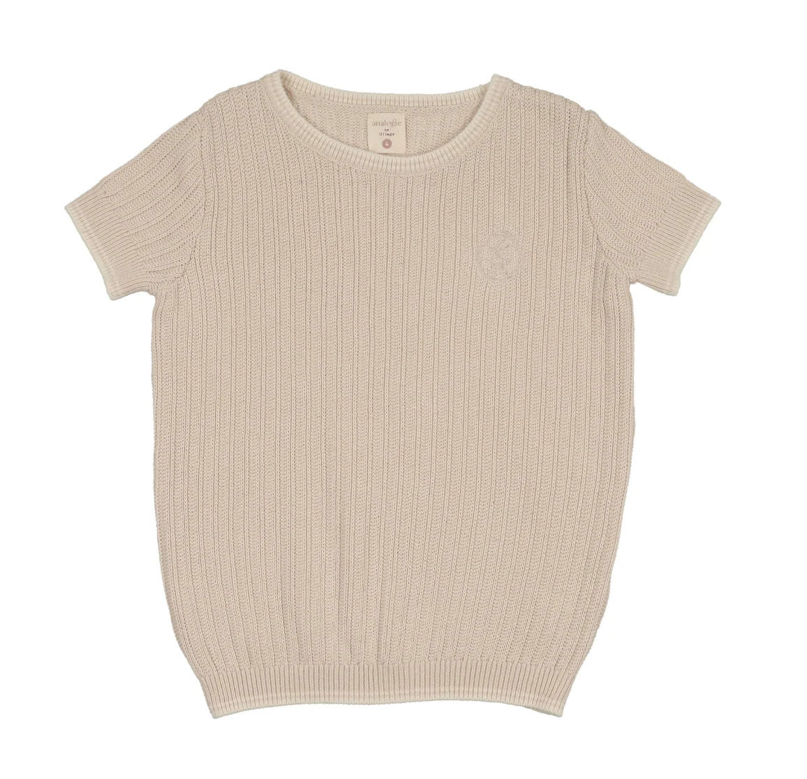 Analogie By Lil Legs Knit Crew Neck Sweater - Wheat