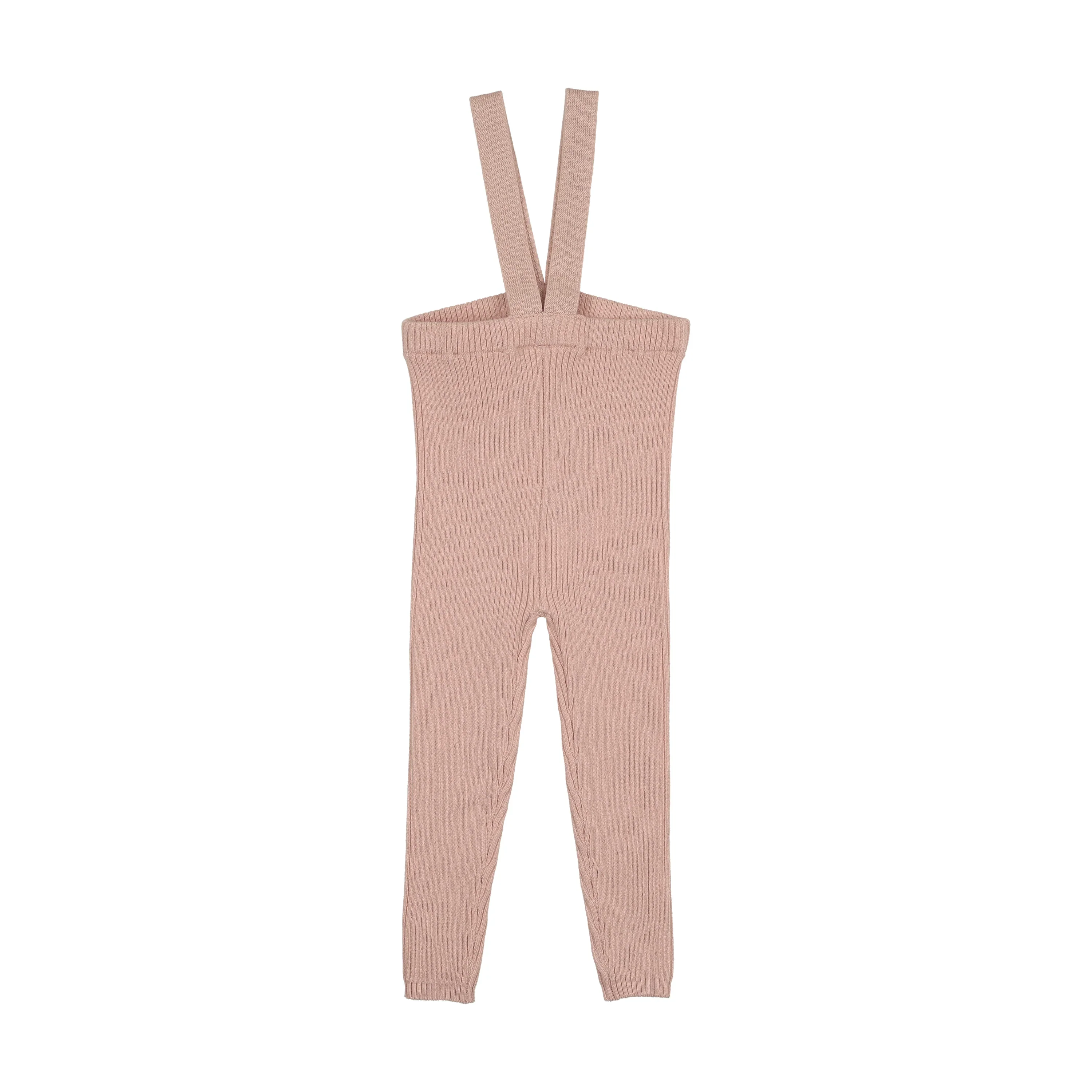 Analogie By Lil Legs Knit Long Suspender Leggings - Bud Pink