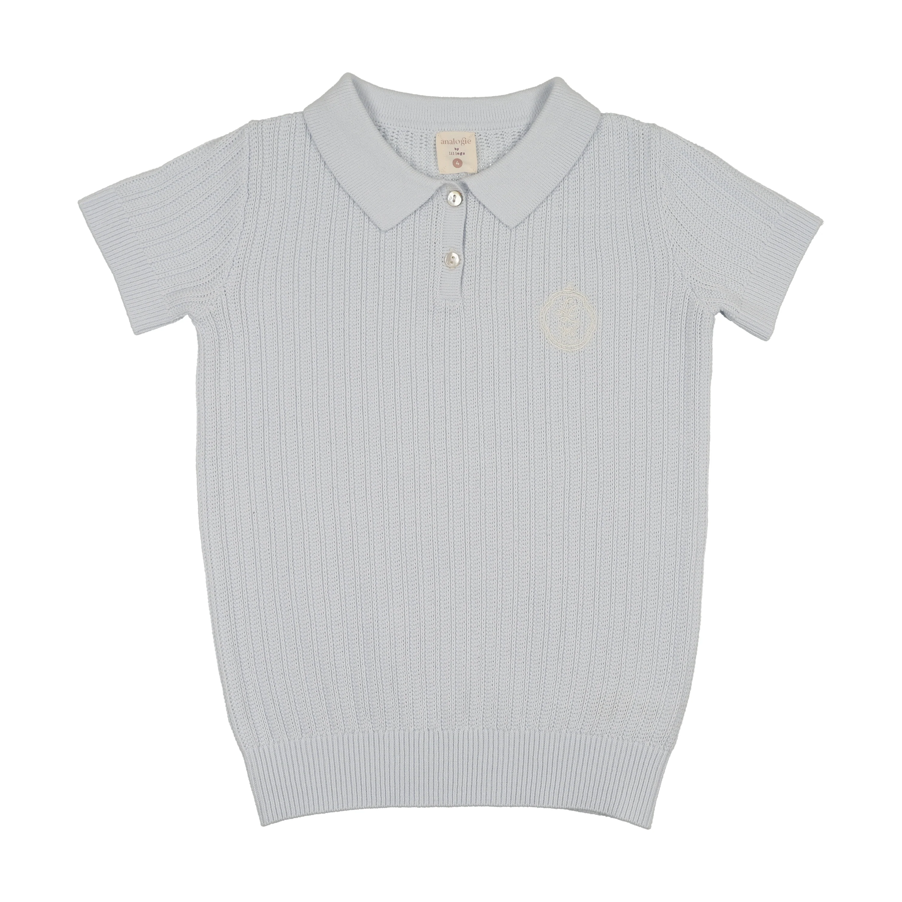 Analogie By Lil Legs Knit Polo - Clear Blue