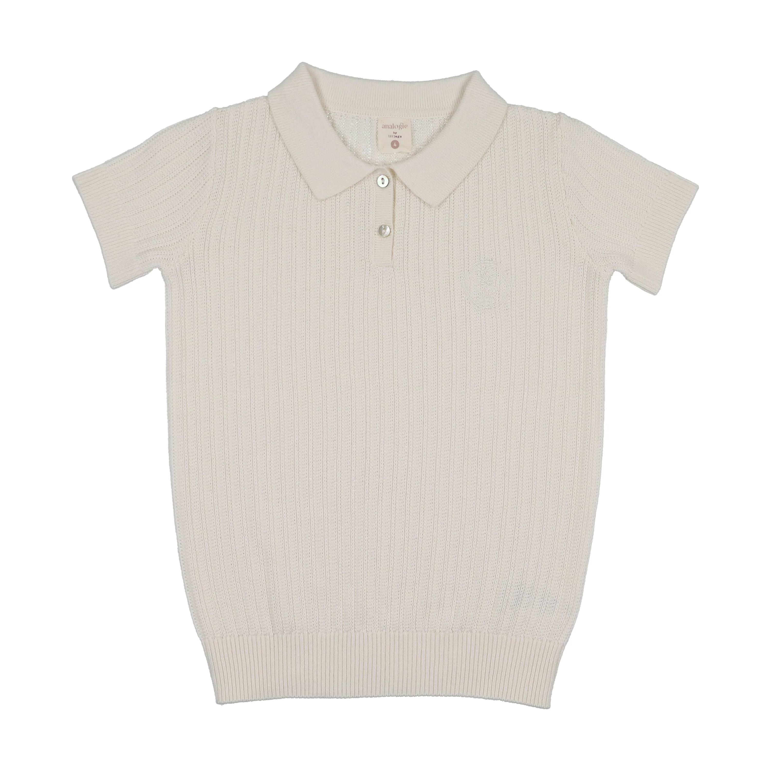 Analogie By Lil Legs Knit Polo - Cream