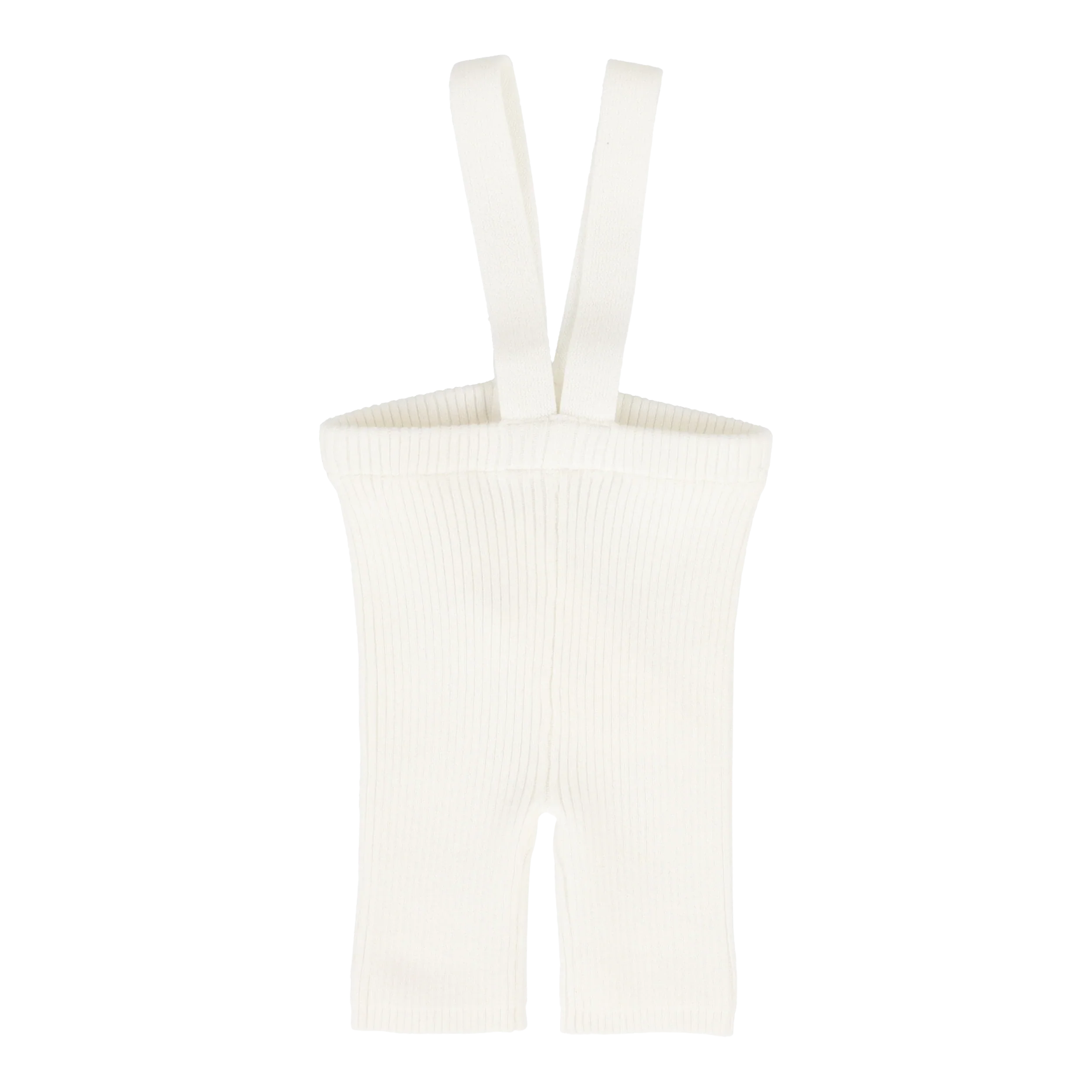 Analogie By Lil Legs Knit Short Suspender Leggings - White