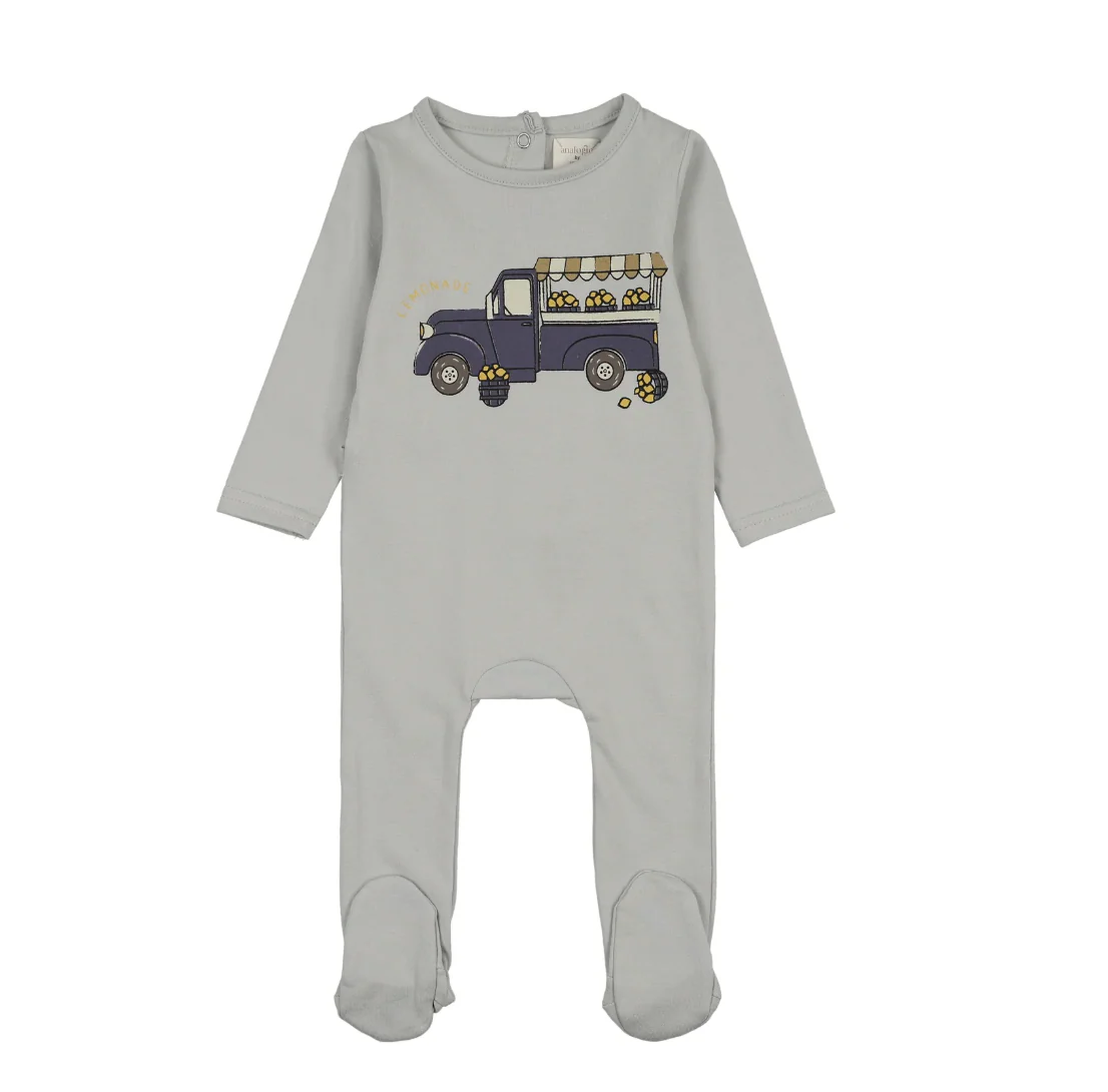 Analogie By Lil Legs Lemon Boy Footie - Pale Blue