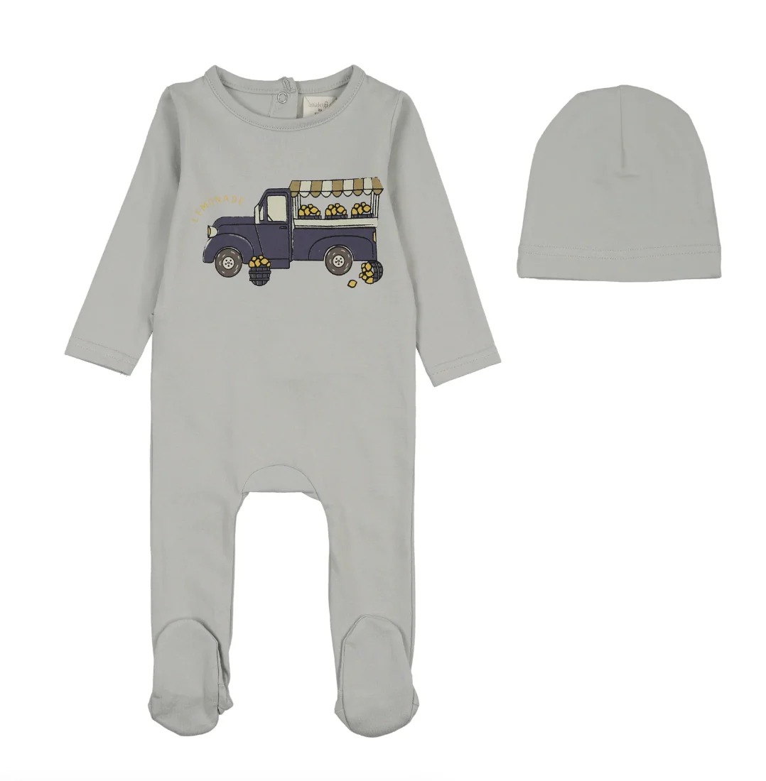 Analogie By Lil Legs Lemon Boy Footie - Pale Blue - Image 2